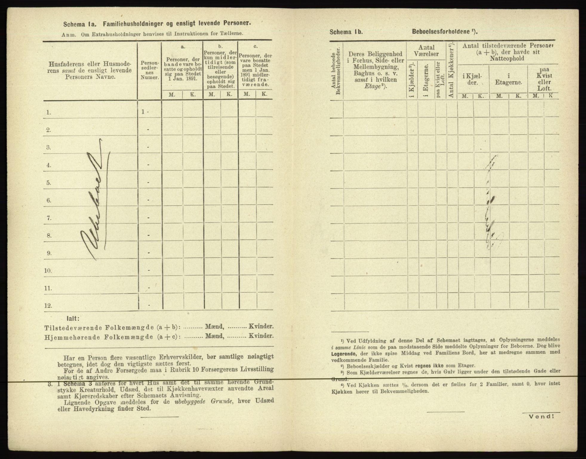 RA, 1891 census for 0501 Lillehammer, 1891, p. 522