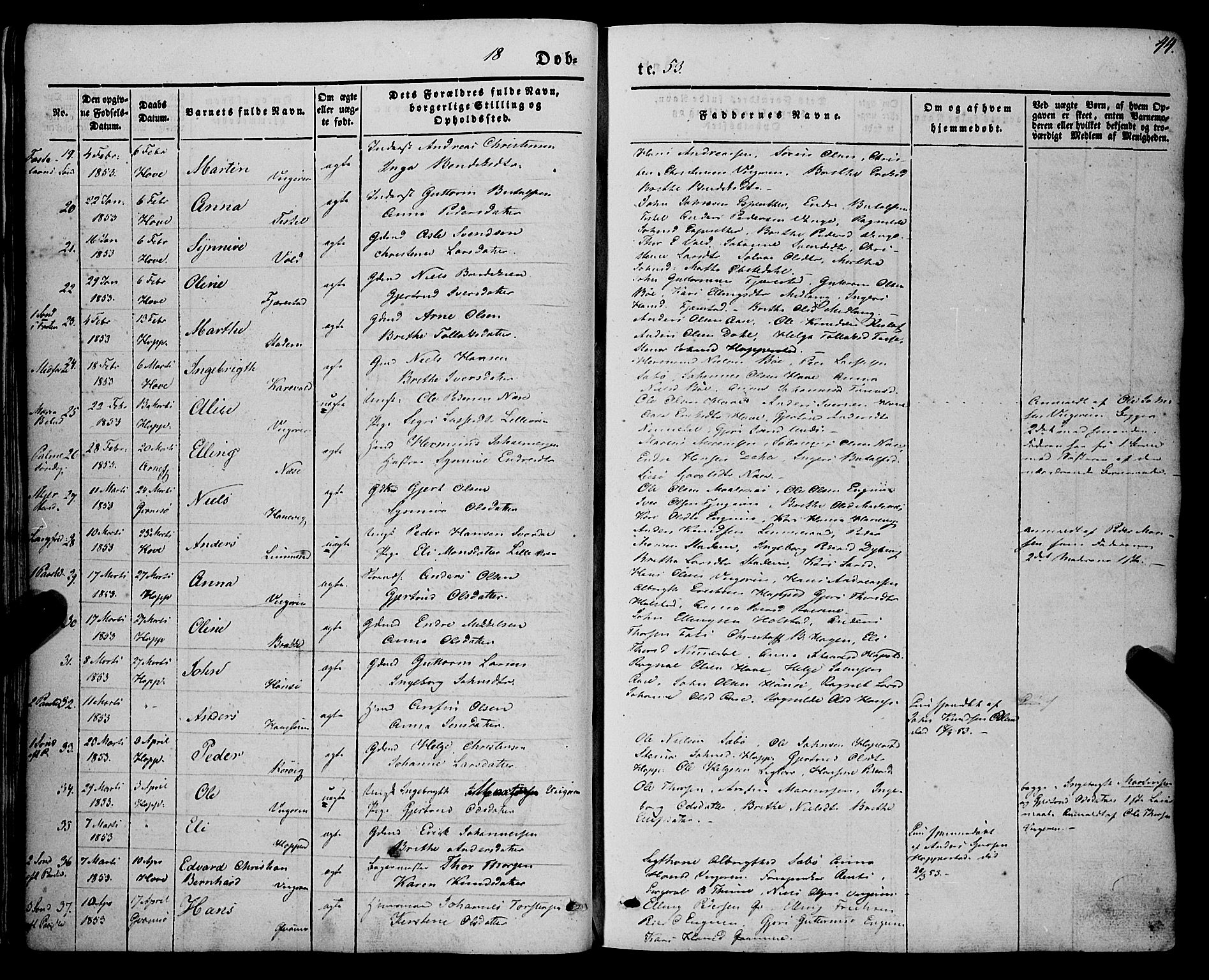 Vik sokneprestembete, AV/SAB-A-81501/H/Haa/Haaa/L0008: Parish register (official) no. A 8, 1846-1865, p. 44