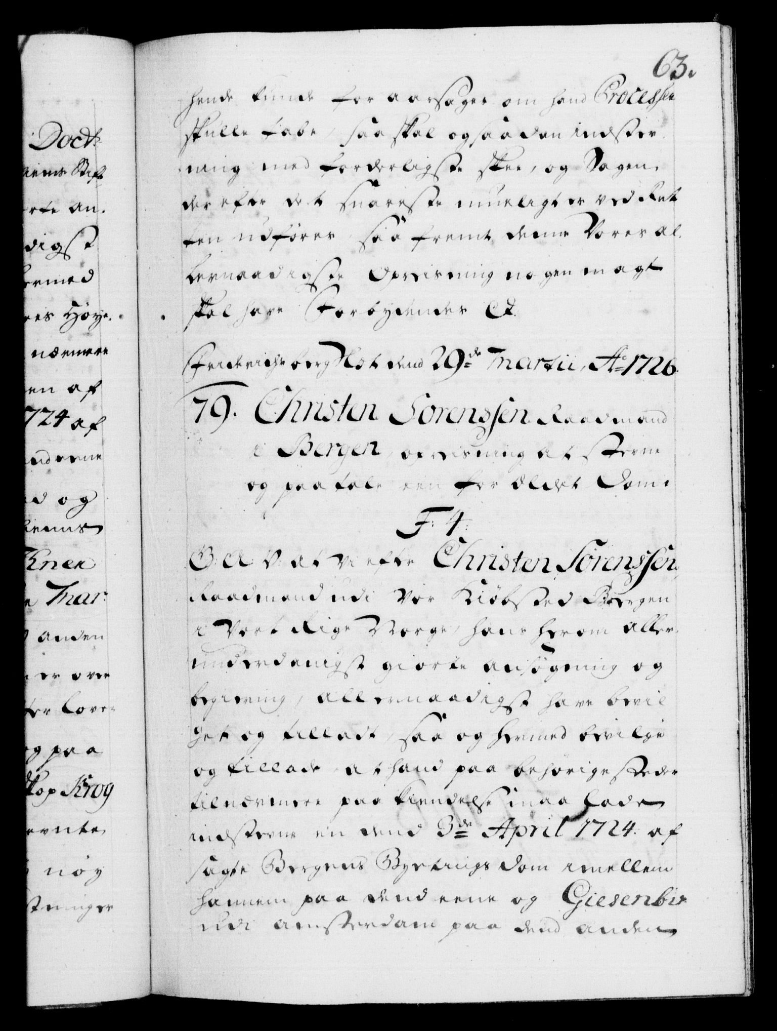 Danske Kanselli 1572-1799, RA/EA-3023/F/Fc/Fca/Fcaa/L0025: Norske registre, 1726-1728, p. 63a