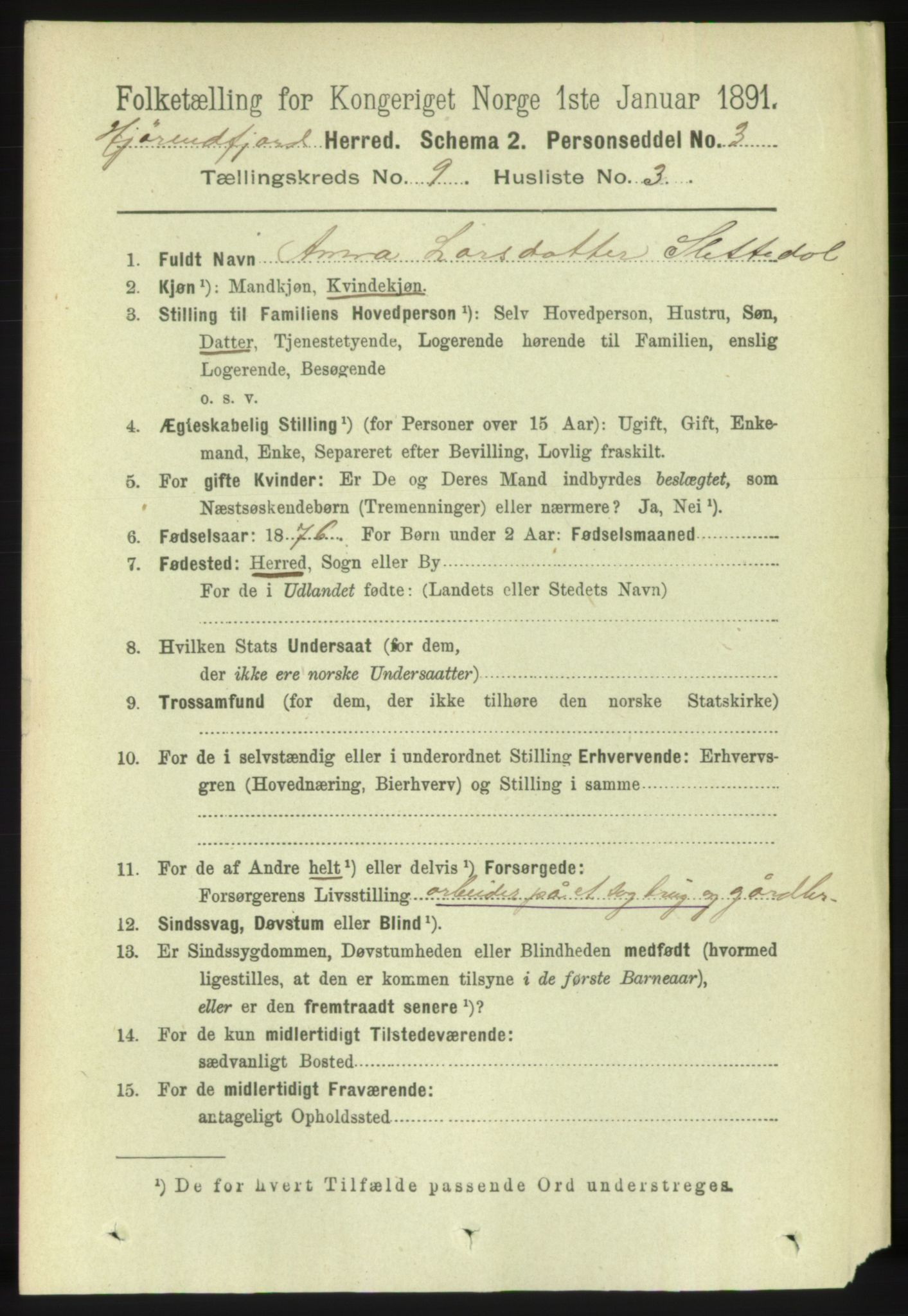 RA, 1891 census for 1522 Hjørundfjord, 1891, p. 2214