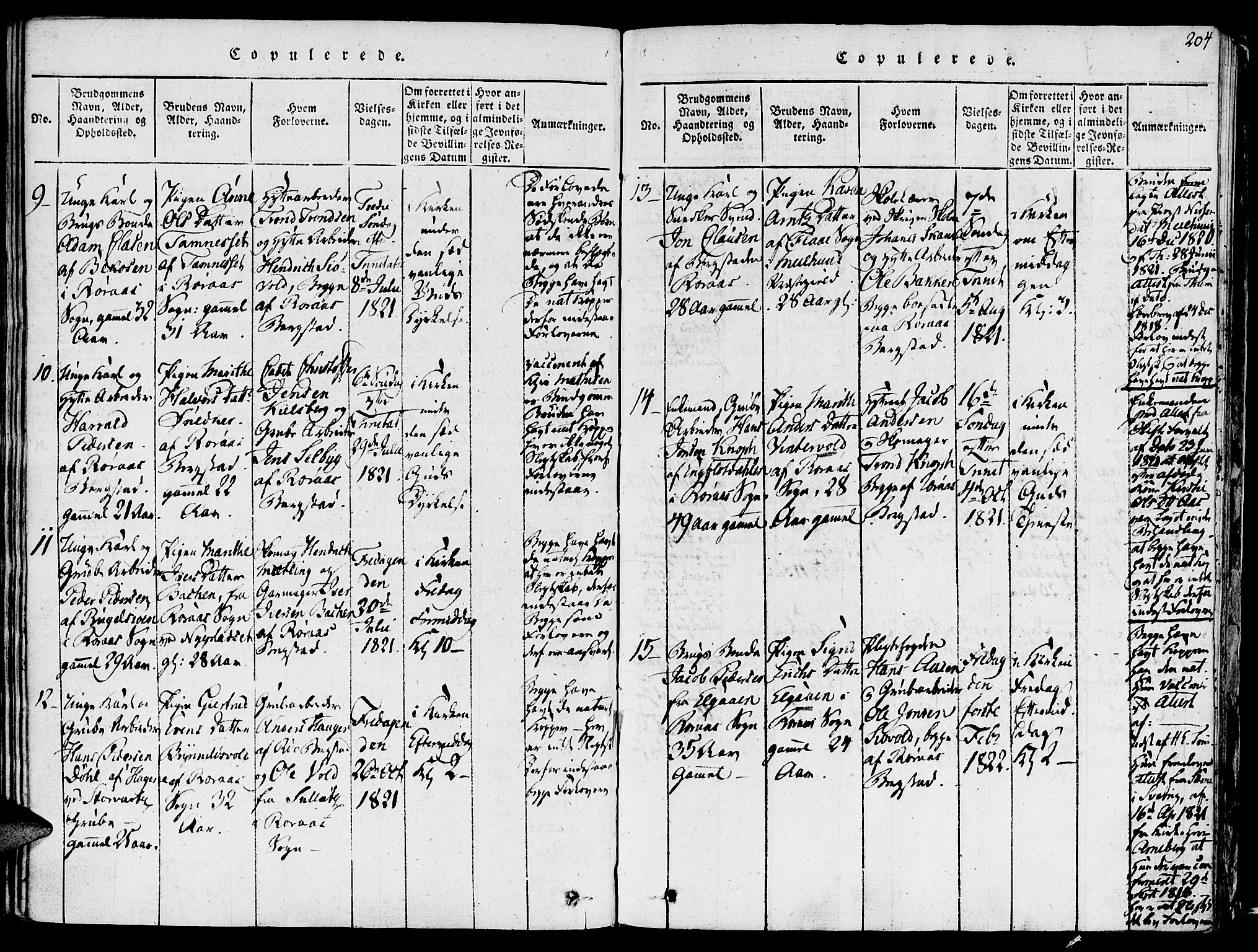 Ministerialprotokoller, klokkerbøker og fødselsregistre - Sør-Trøndelag, SAT/A-1456/681/L0929: Parish register (official) no. 681A07, 1817-1828, p. 204