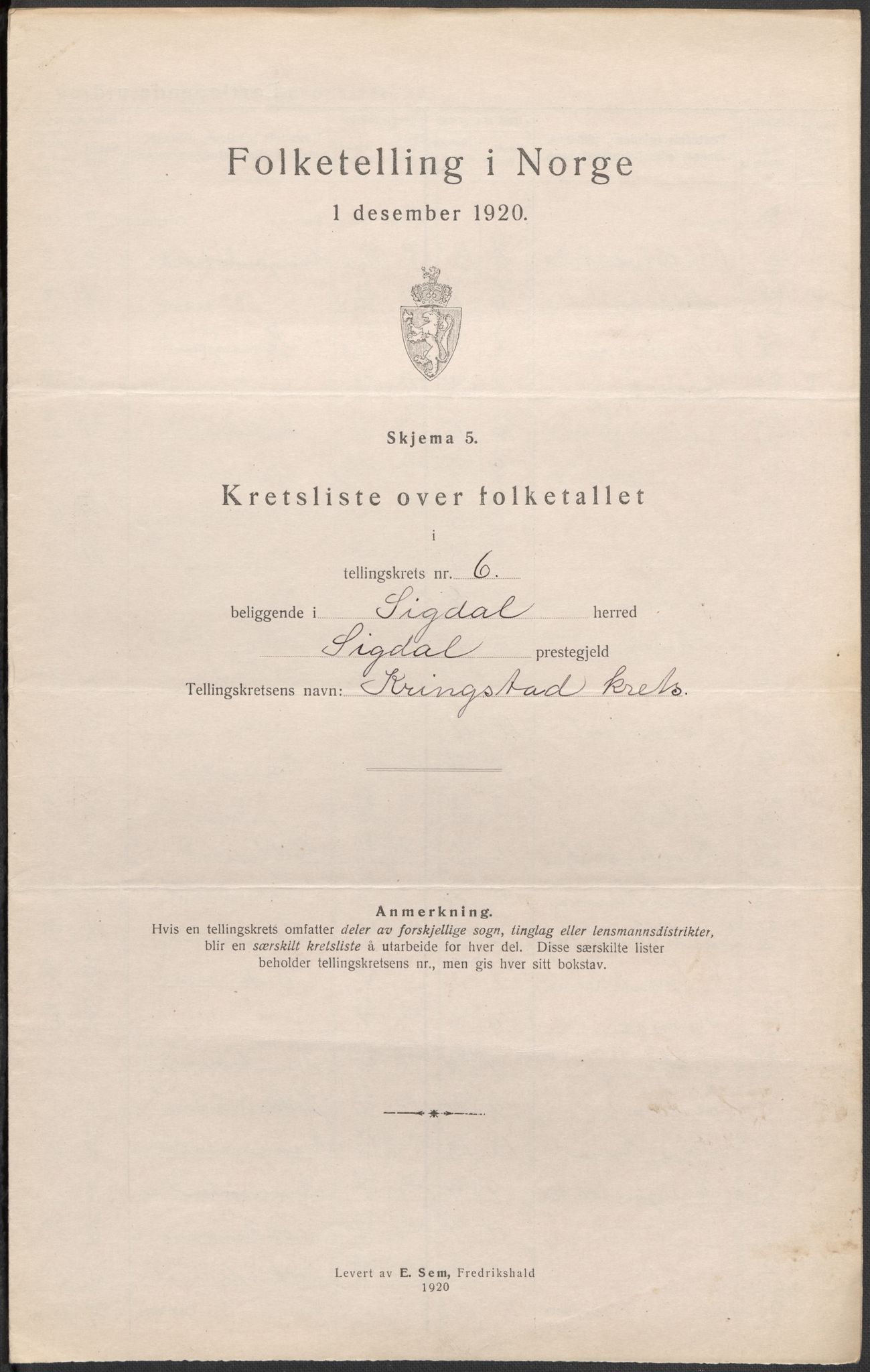 SAKO, 1920 census for Sigdal, 1920, p. 21