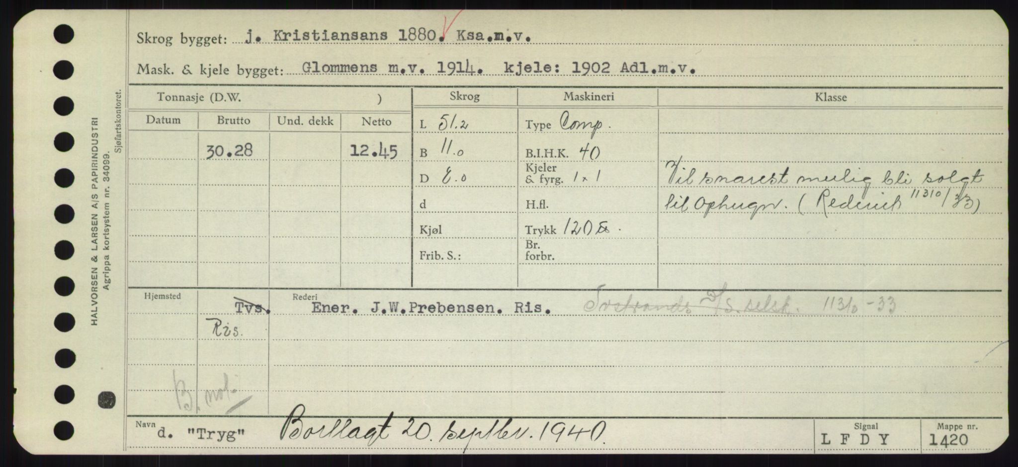 Sjøfartsdirektoratet med forløpere, Skipsmålingen, RA/S-1627/H/Hd/L0039: Fartøy, Ti-Tø, p. 707