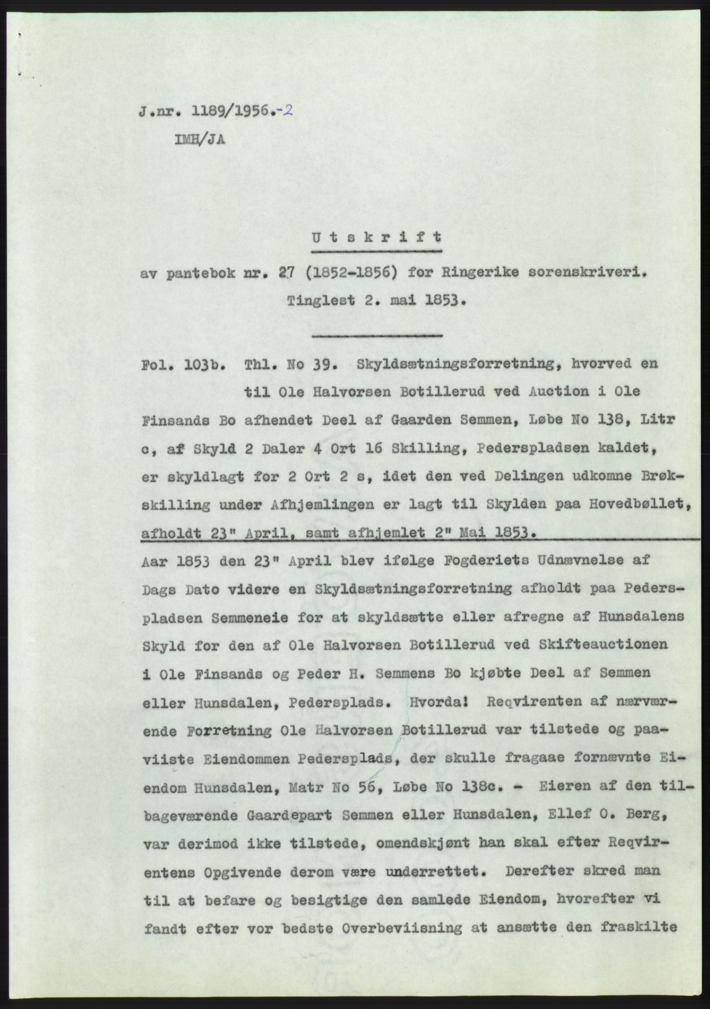 Statsarkivet i Kongsberg, SAKO/A-0001, 1956, p. 442