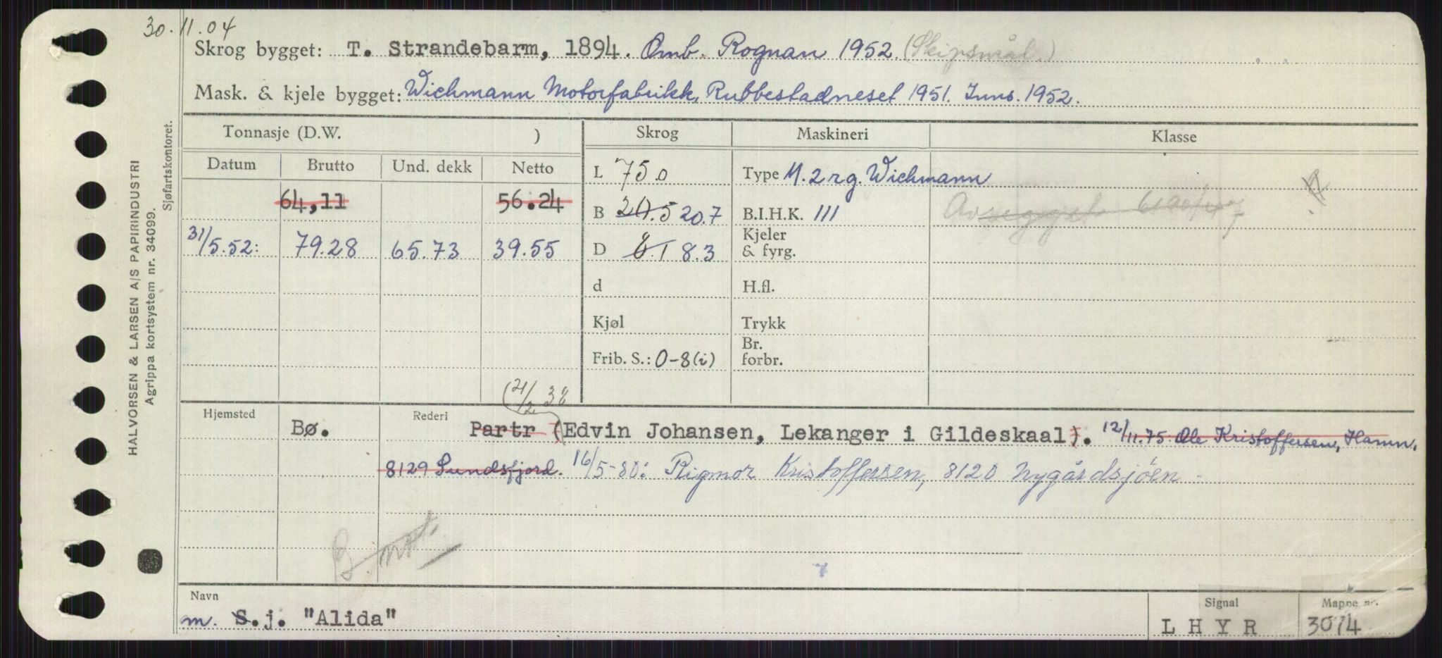 Sjøfartsdirektoratet med forløpere, Skipsmålingen, RA/S-1627/H/Ha/L0001/0001: Fartøy, A-Eig / Fartøy A-Bjøn, p. 119