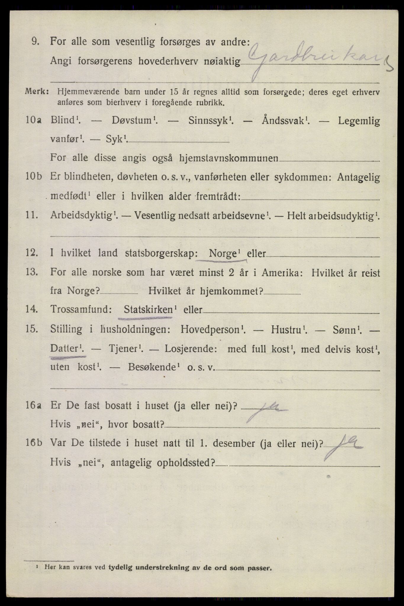 SAKO, 1920 census for Tinn, 1920, p. 3581