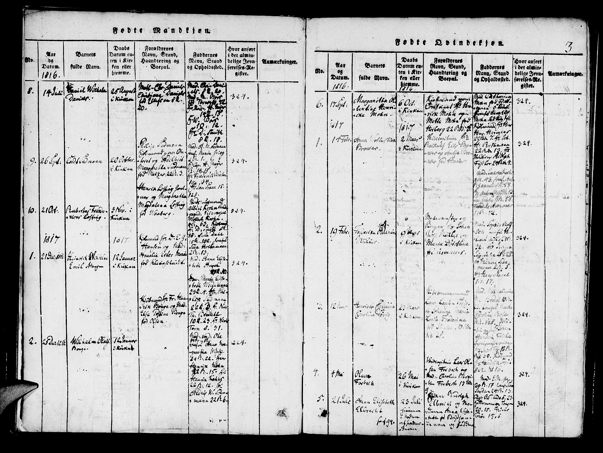 Mariakirken Sokneprestembete, SAB/A-76901/H/Haa/L0005: Parish register (official) no. A 5, 1815-1845, p. 3