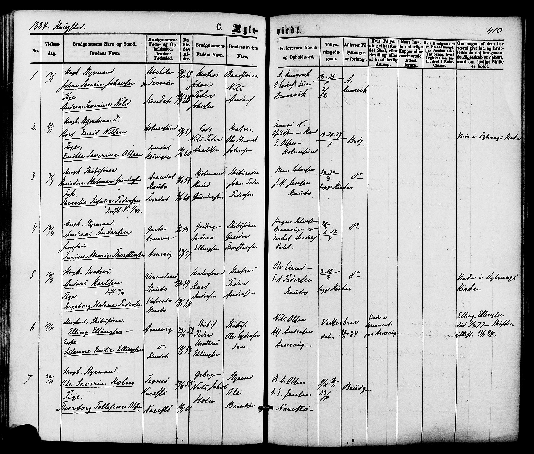 Dypvåg sokneprestkontor, SAK/1111-0007/F/Fa/Faa/L0007: Parish register (official) no. A 7 /2, 1877-1884, p. 410