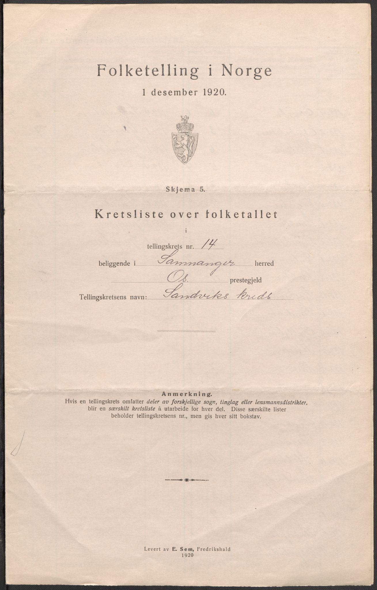 SAB, 1920 census for Samnanger, 1920, p. 43