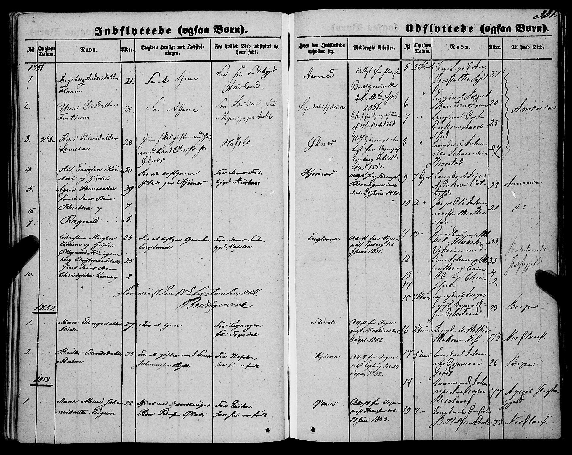 Sogndal sokneprestembete, SAB/A-81301/H/Haa/Haaa/L0012II: Parish register (official) no. A 12II, 1847-1877, p. 331