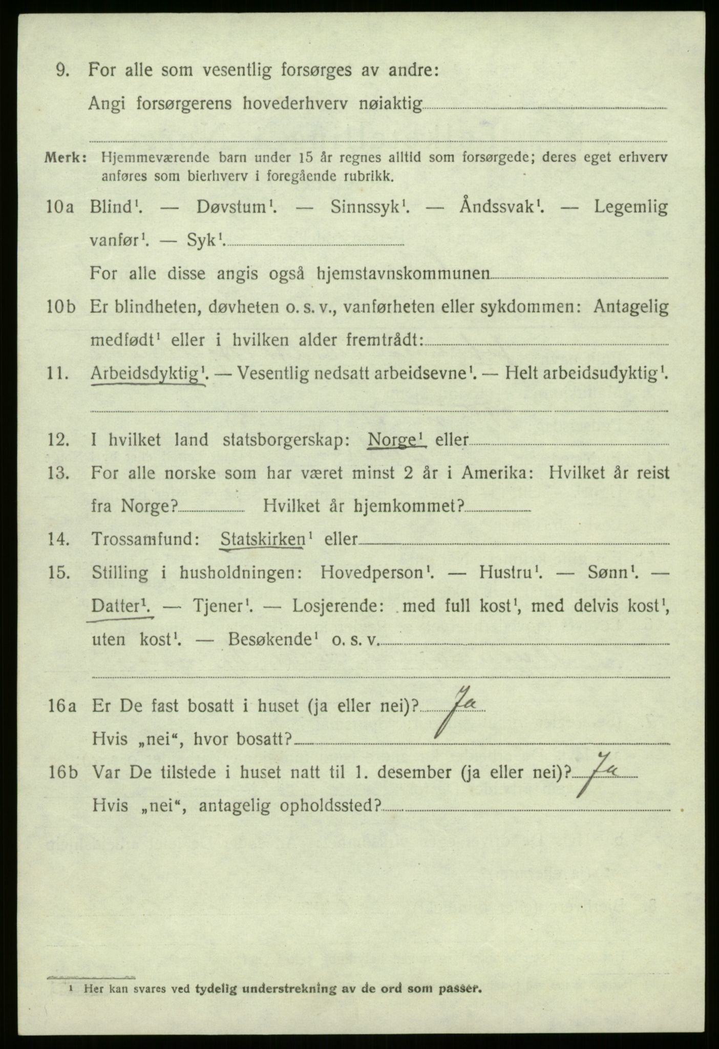 SAB, 1920 census for Jølster, 1920, p. 5939