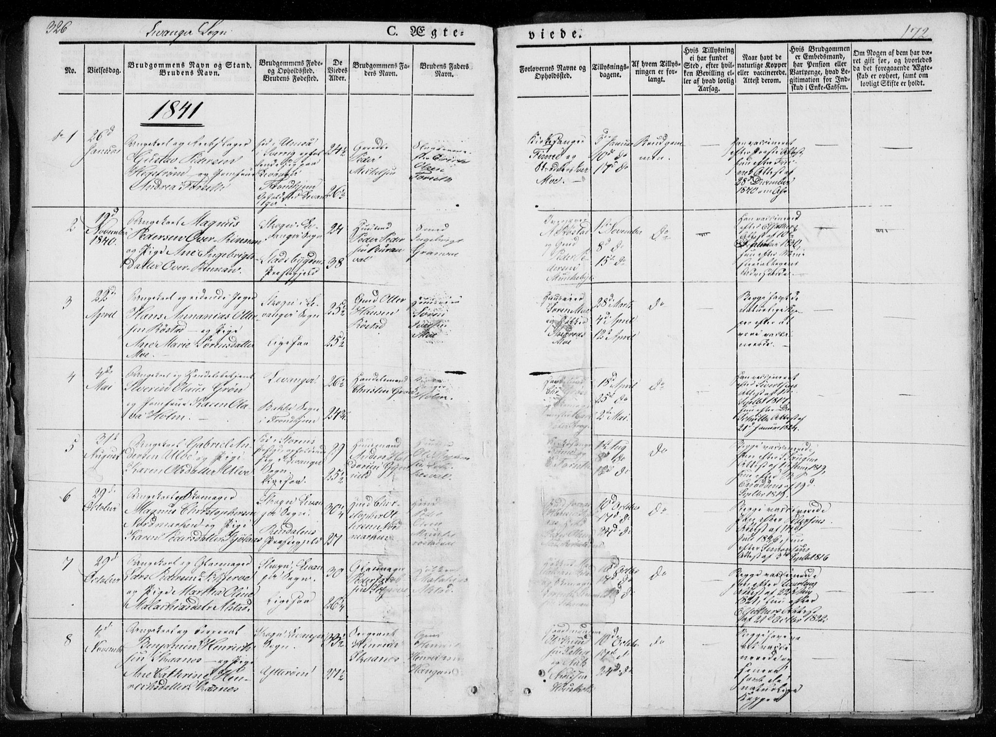 Ministerialprotokoller, klokkerbøker og fødselsregistre - Nord-Trøndelag, SAT/A-1458/720/L0183: Parish register (official) no. 720A01, 1836-1855, p. 172