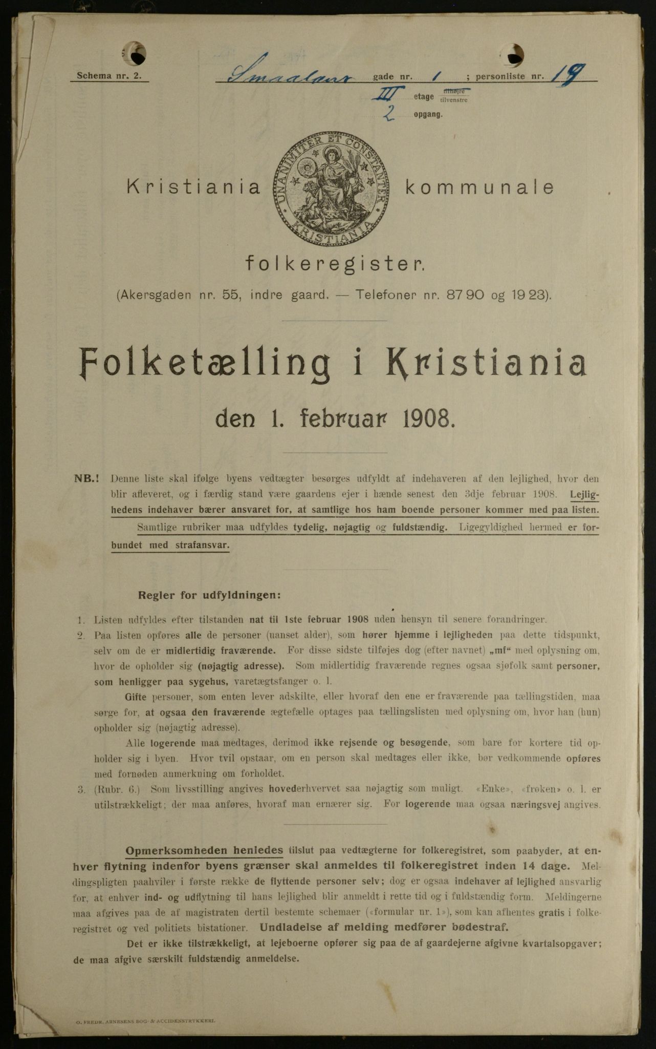 OBA, Municipal Census 1908 for Kristiania, 1908, p. 87925