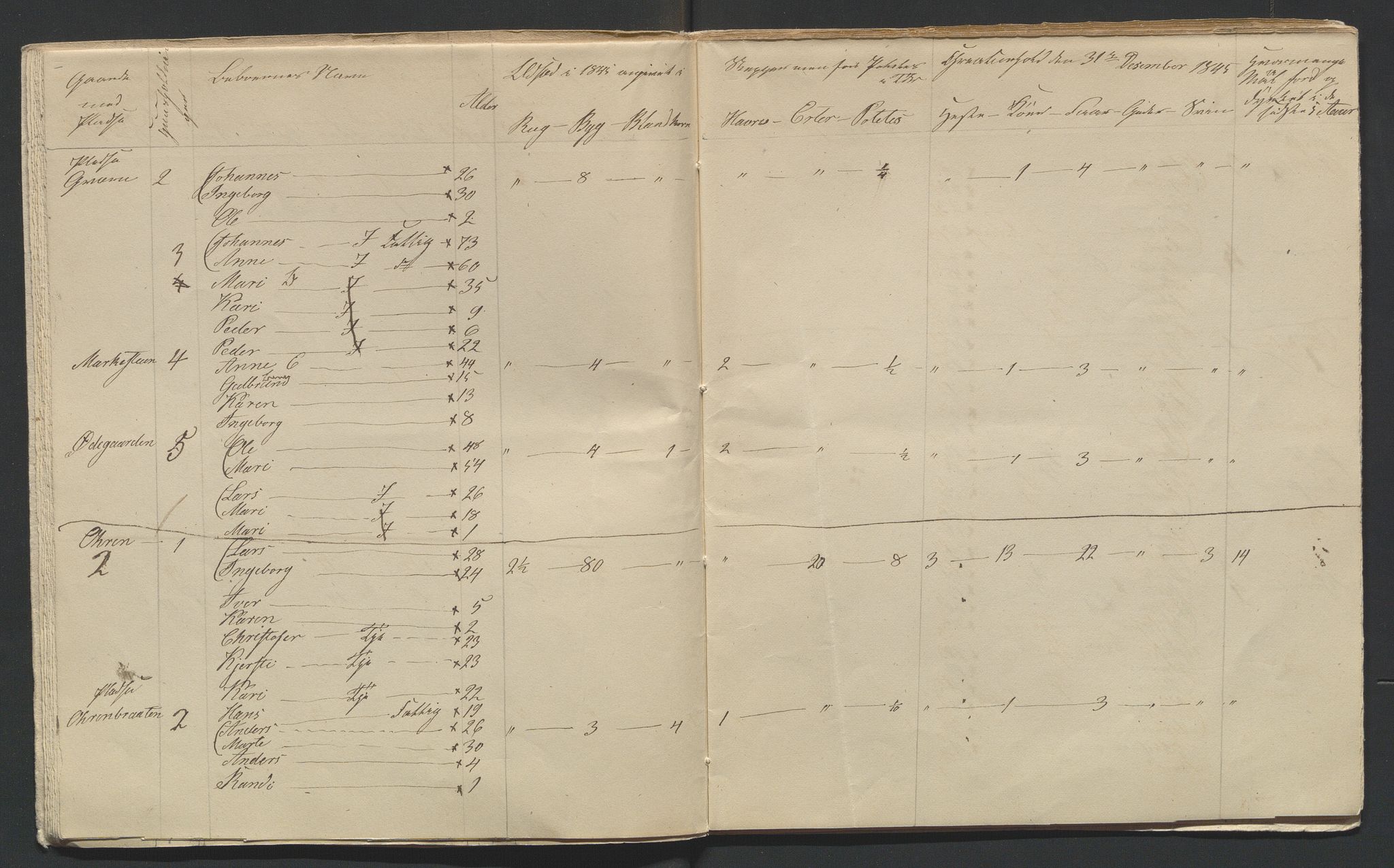 SAH, 1845 Census for Jevnaker parish, 1845, p. 10