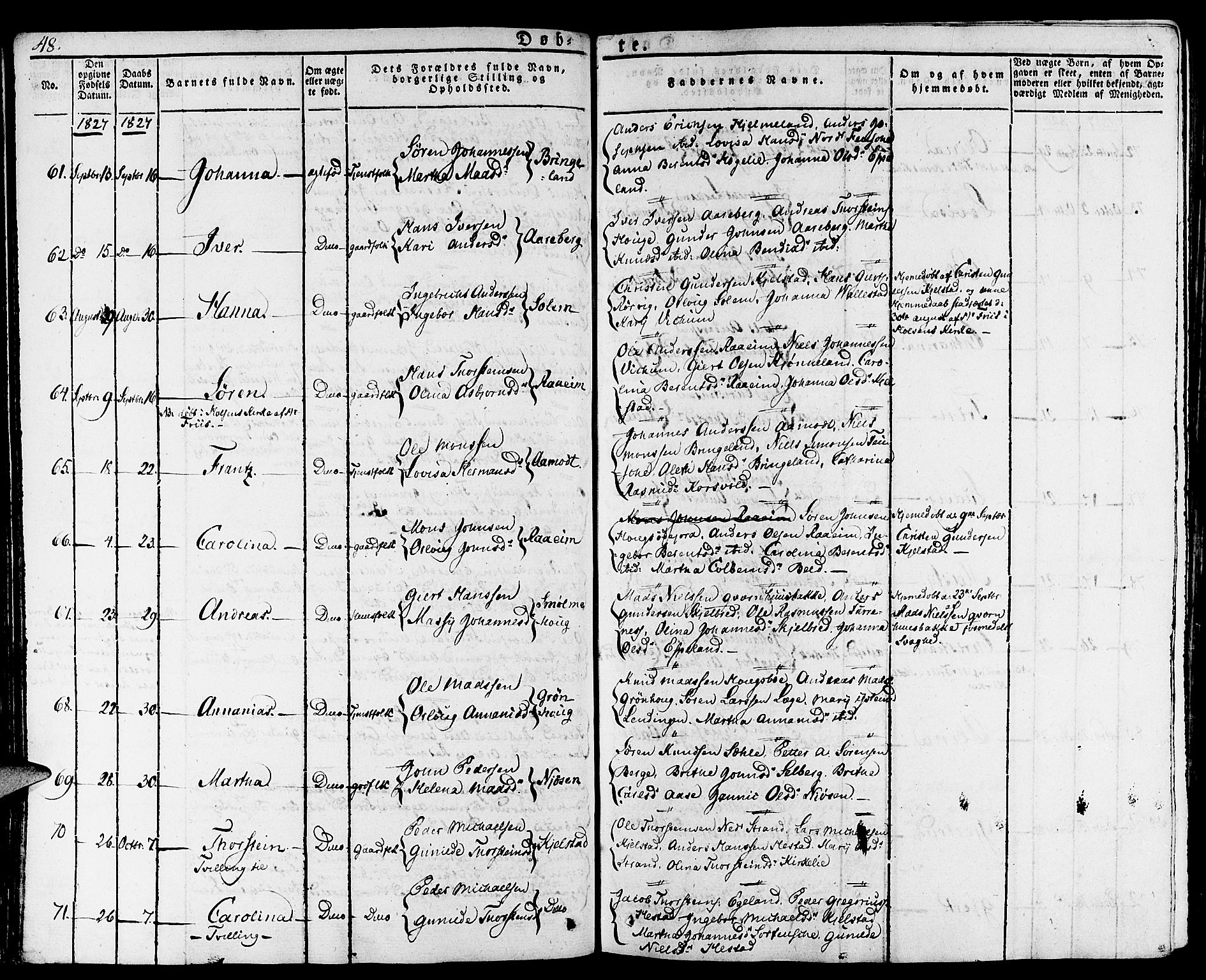 Gaular sokneprestembete, AV/SAB-A-80001/H/Haa: Parish register (official) no. A 3, 1821-1840, p. 48