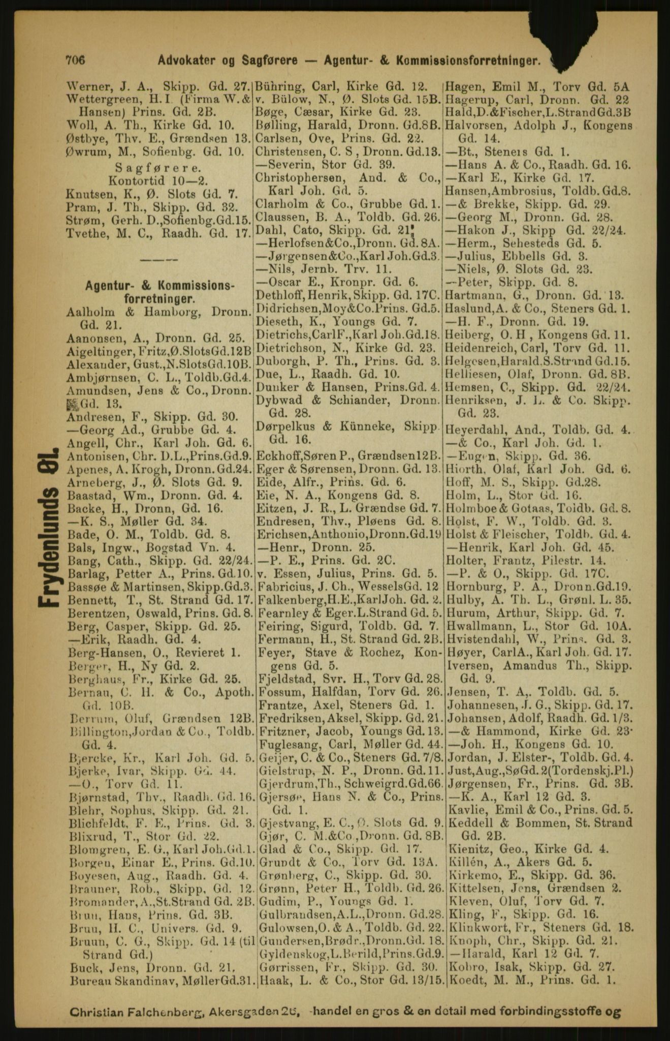 Kristiania/Oslo adressebok, PUBL/-, 1891, p. 706