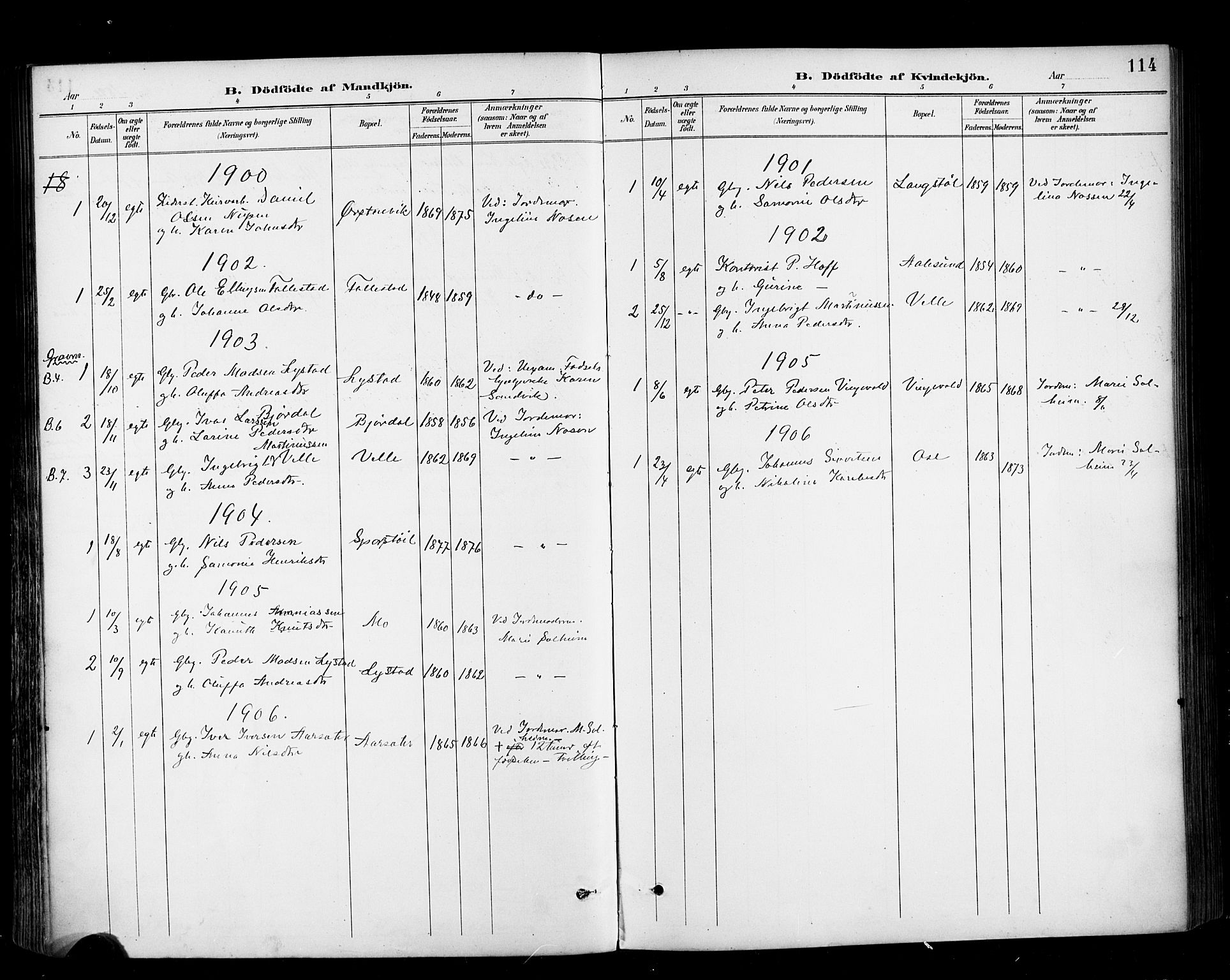 Ministerialprotokoller, klokkerbøker og fødselsregistre - Møre og Romsdal, AV/SAT-A-1454/513/L0177: Parish register (official) no. 513A04, 1890-1906, p. 114