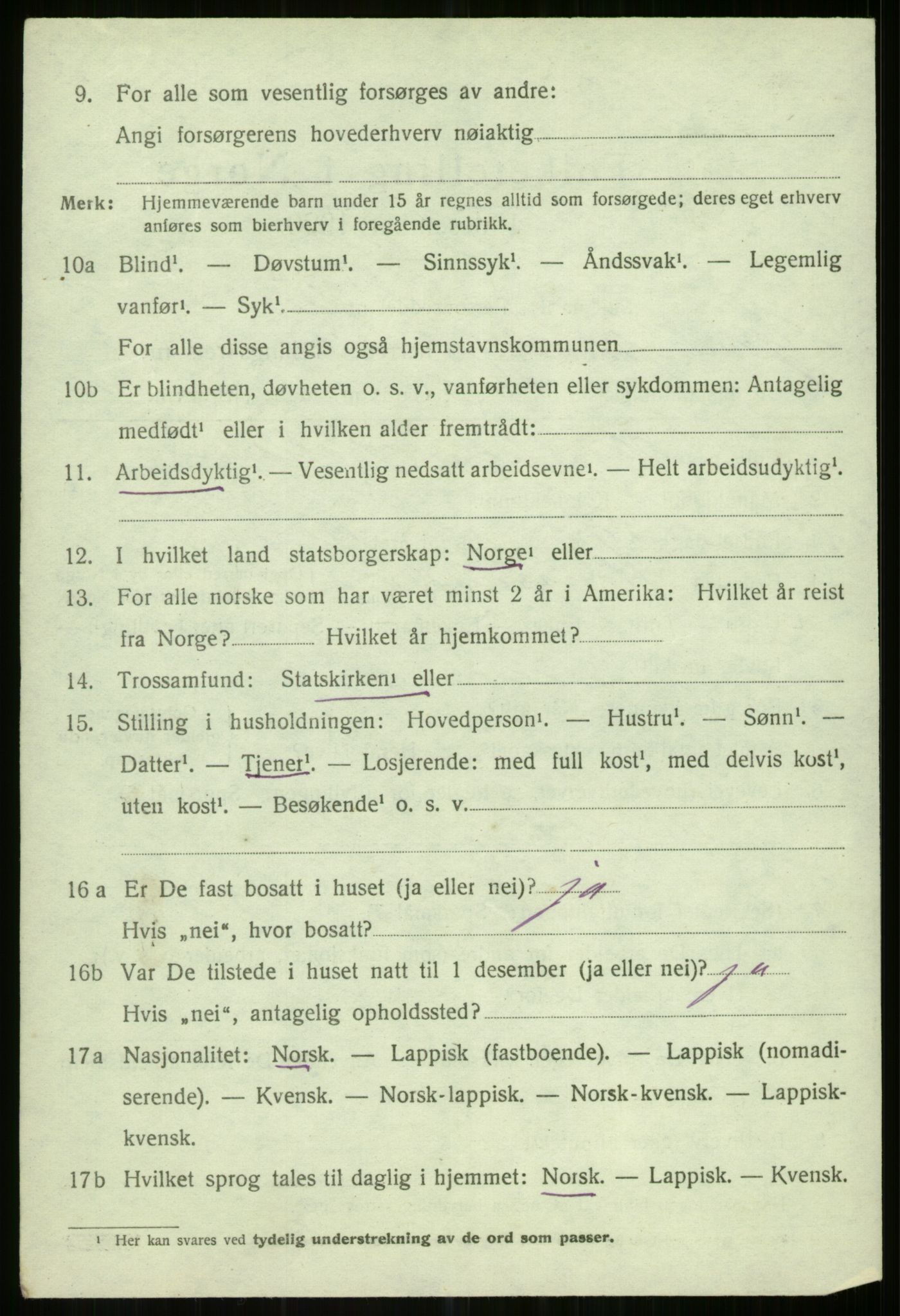 SATØ, 1920 census for Helgøy, 1920, p. 1456