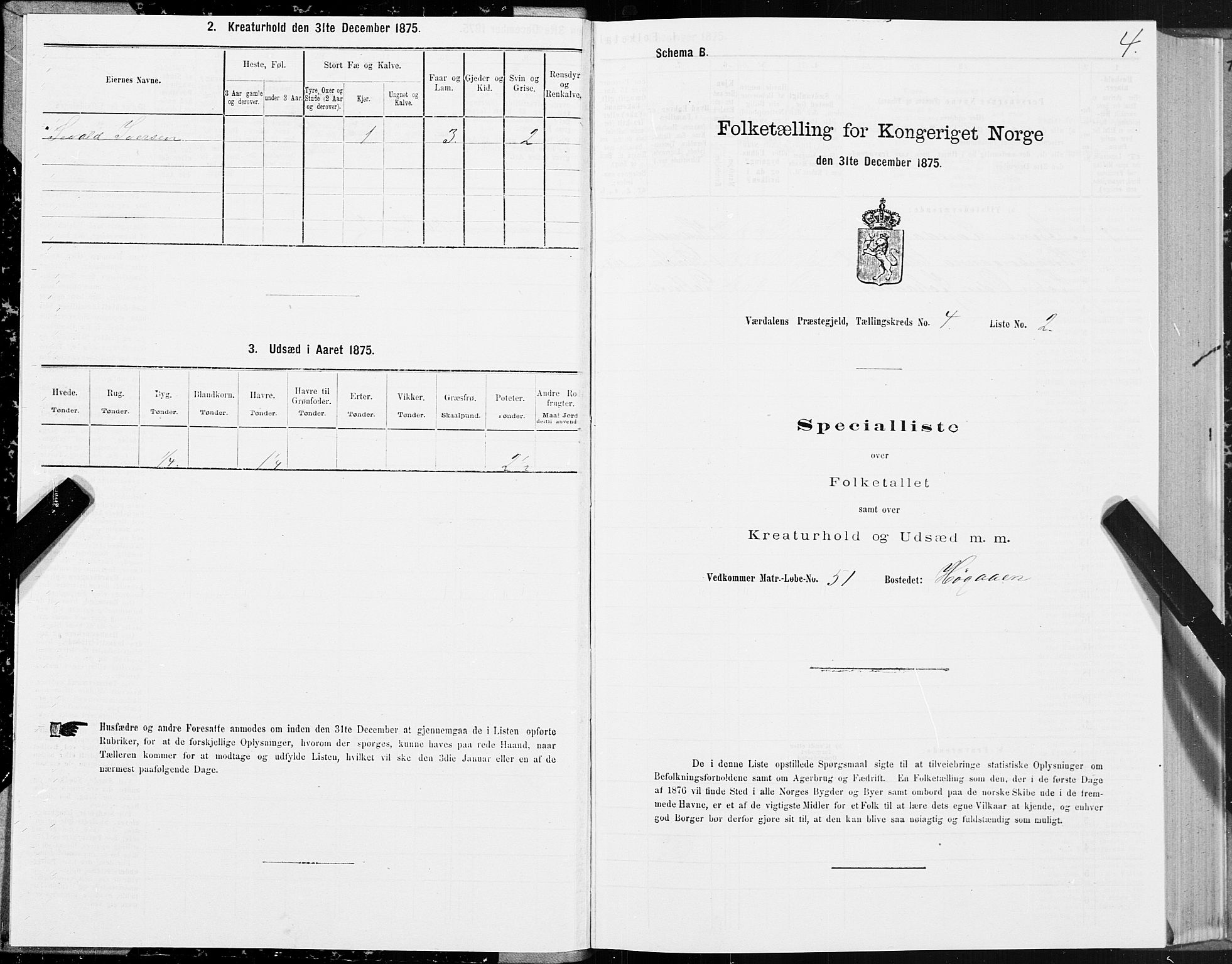 SAT, 1875 census for 1721P Verdal, 1875, p. 3004