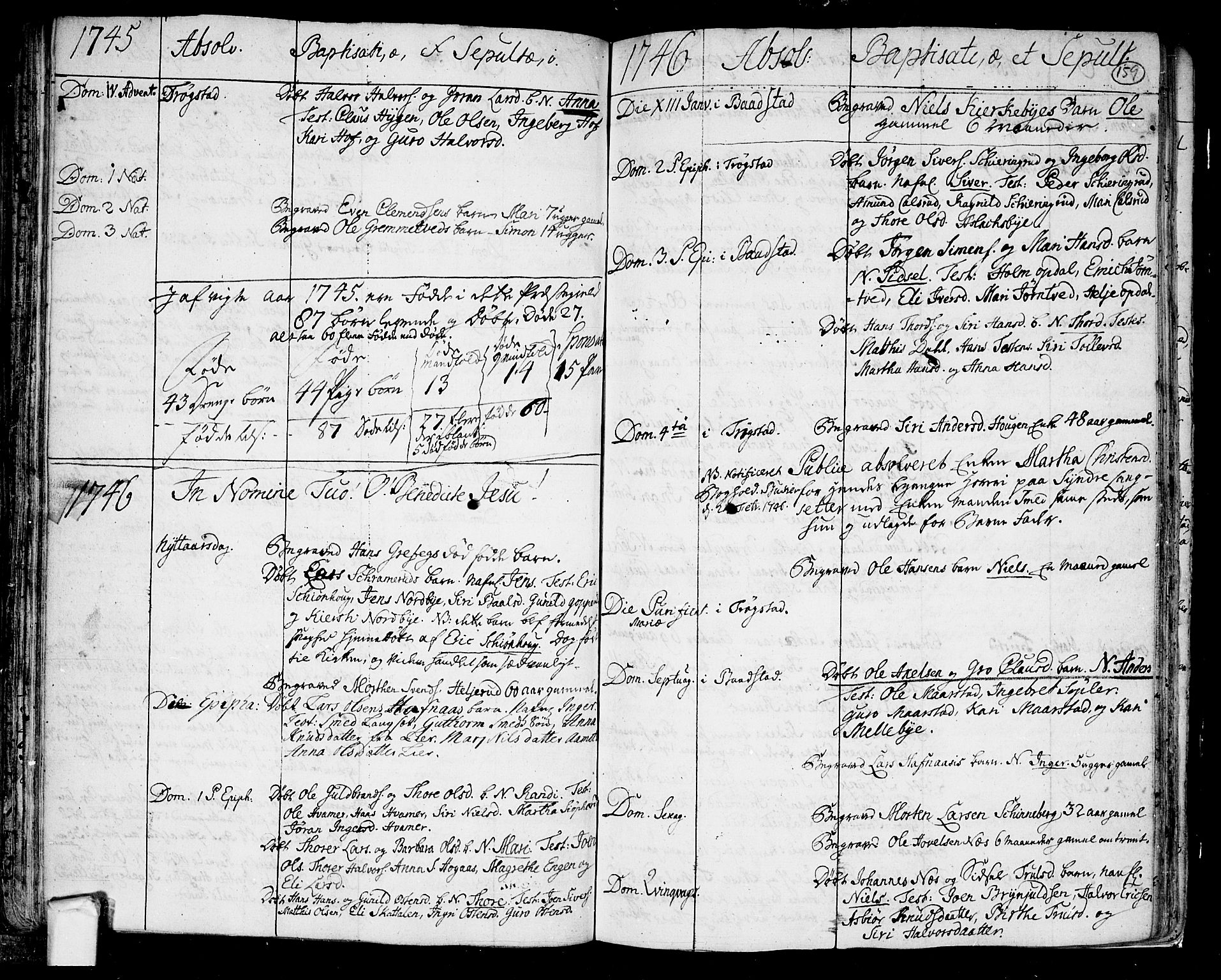 Trøgstad prestekontor Kirkebøker, AV/SAO-A-10925/F/Fa/L0003: Parish register (official) no. I 3, 1721-1749, p. 159