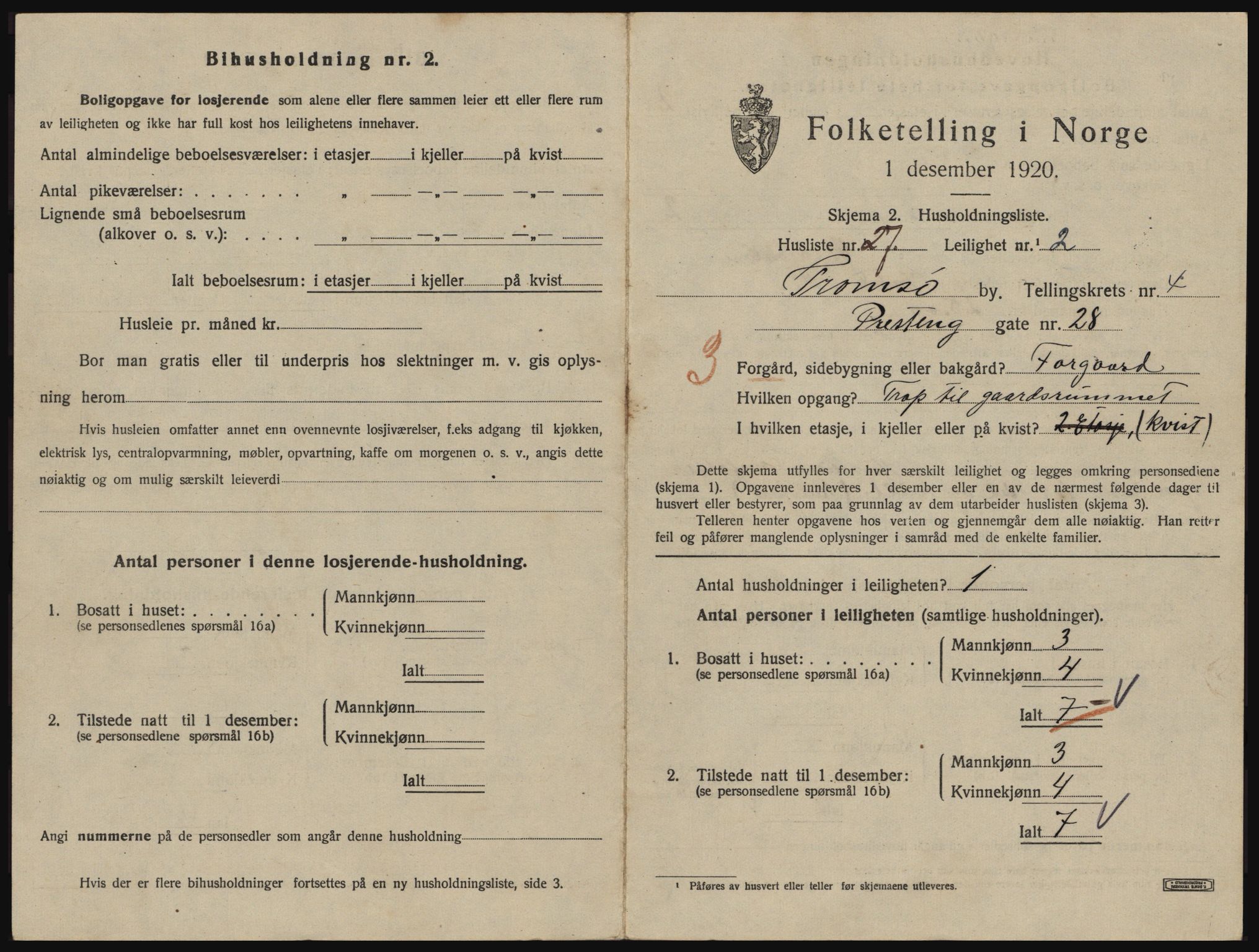 SATØ, 1920 census for Tromsø, 1920, p. 3527