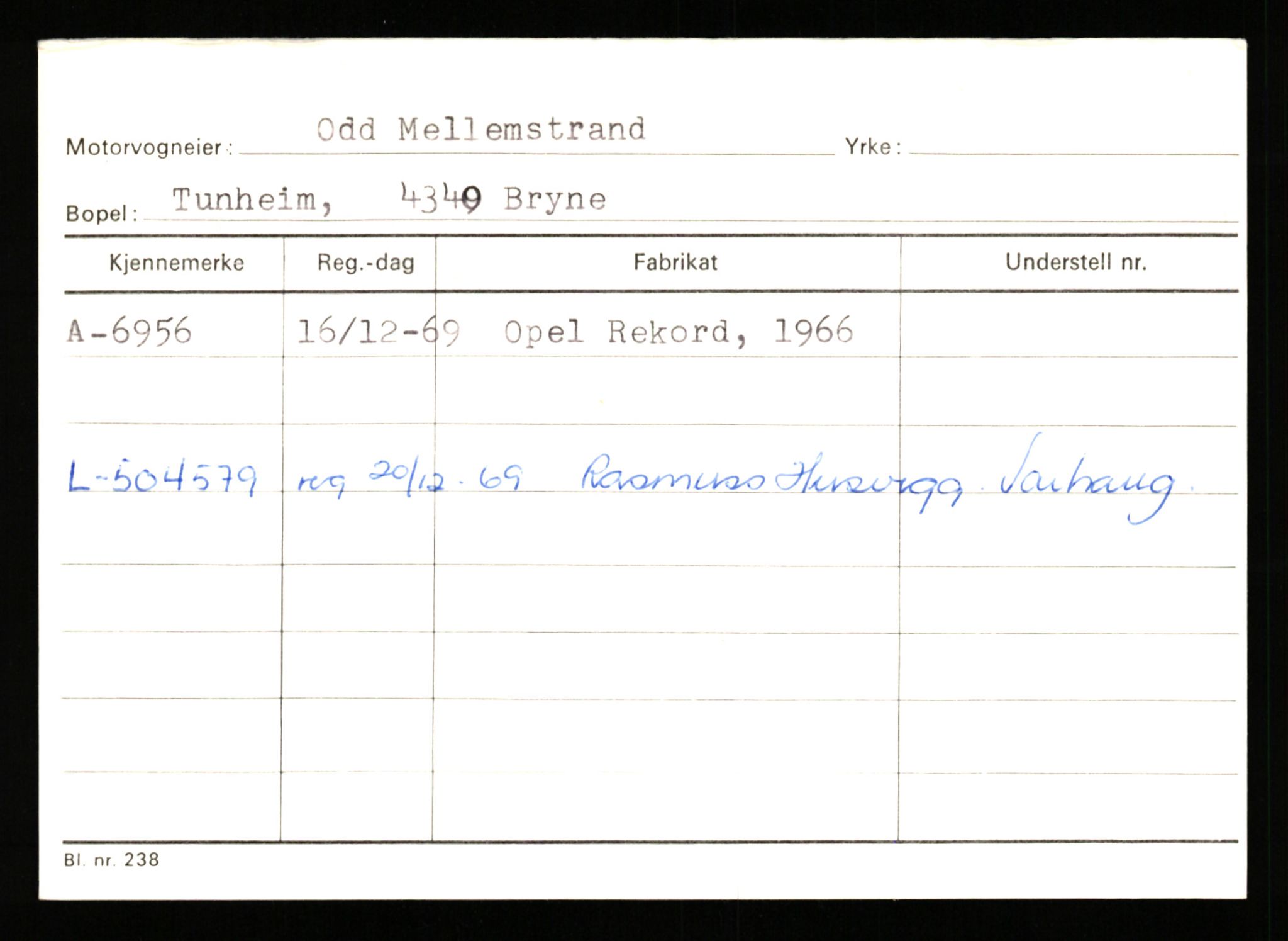 Stavanger trafikkstasjon, AV/SAST-A-101942/0/G/L0002: Registreringsnummer: 5791 - 10405, 1930-1971, p. 507