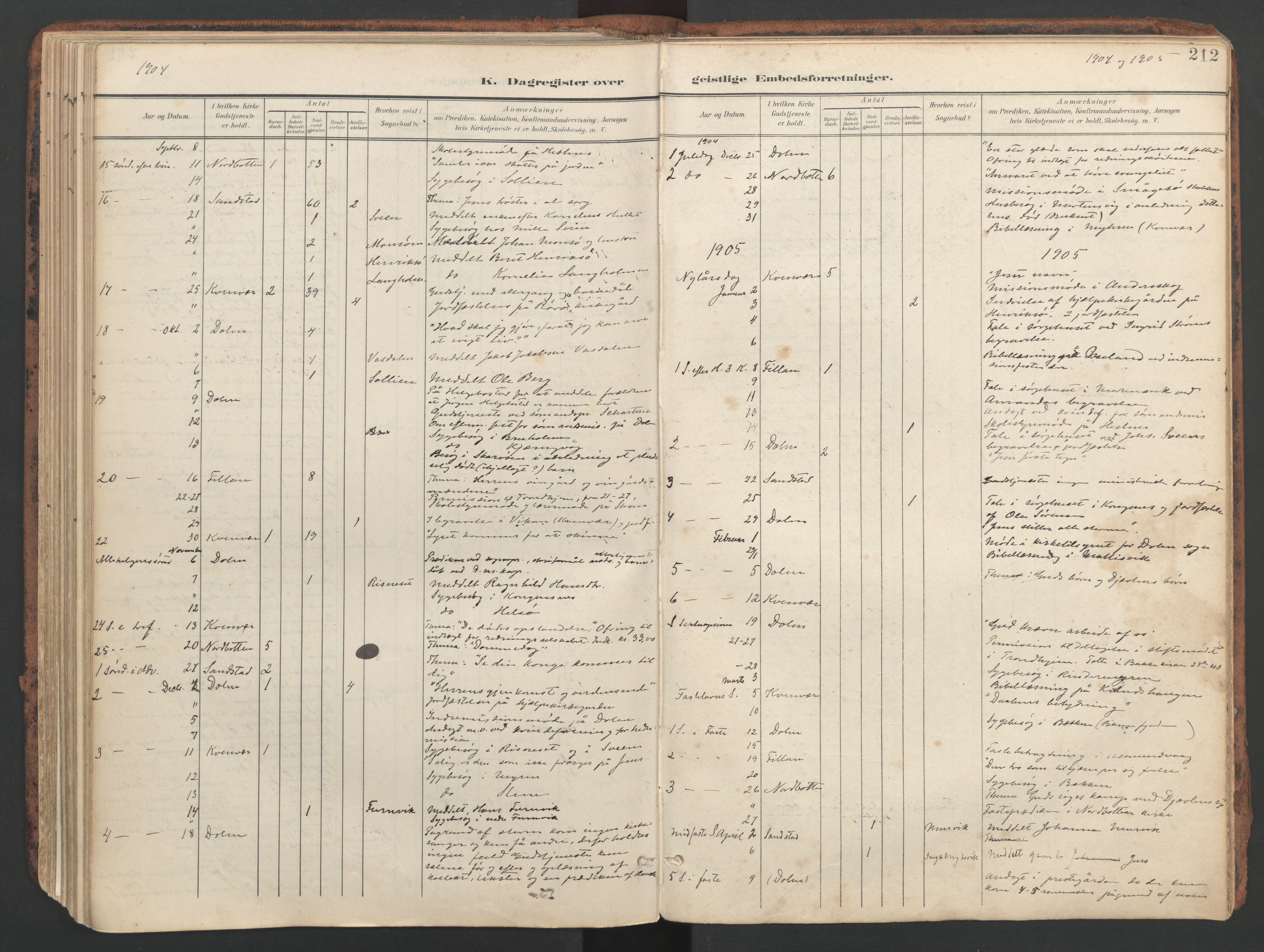 Ministerialprotokoller, klokkerbøker og fødselsregistre - Sør-Trøndelag, SAT/A-1456/634/L0537: Parish register (official) no. 634A13, 1896-1922, p. 212