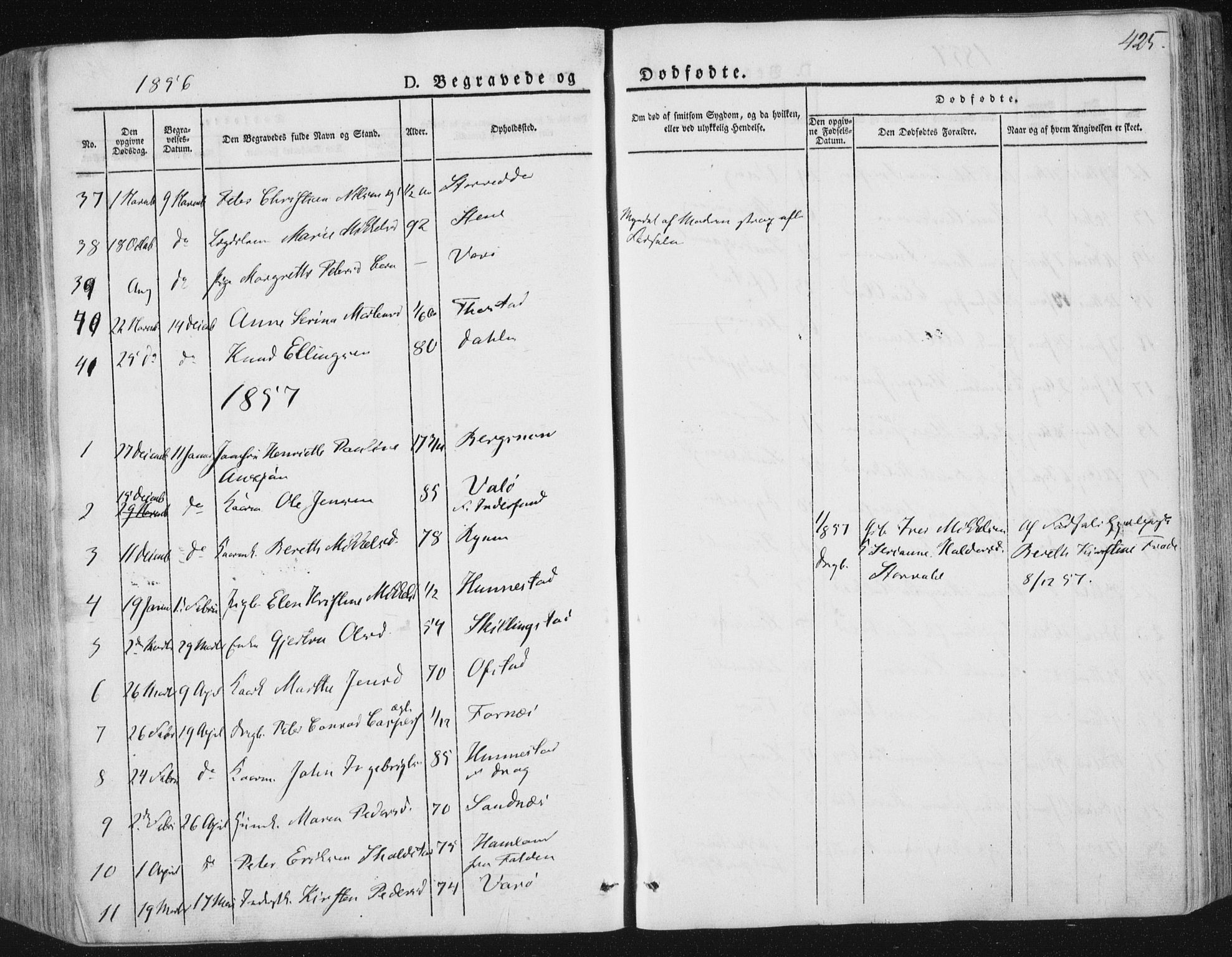 Ministerialprotokoller, klokkerbøker og fødselsregistre - Nord-Trøndelag, SAT/A-1458/784/L0669: Parish register (official) no. 784A04, 1829-1859, p. 425