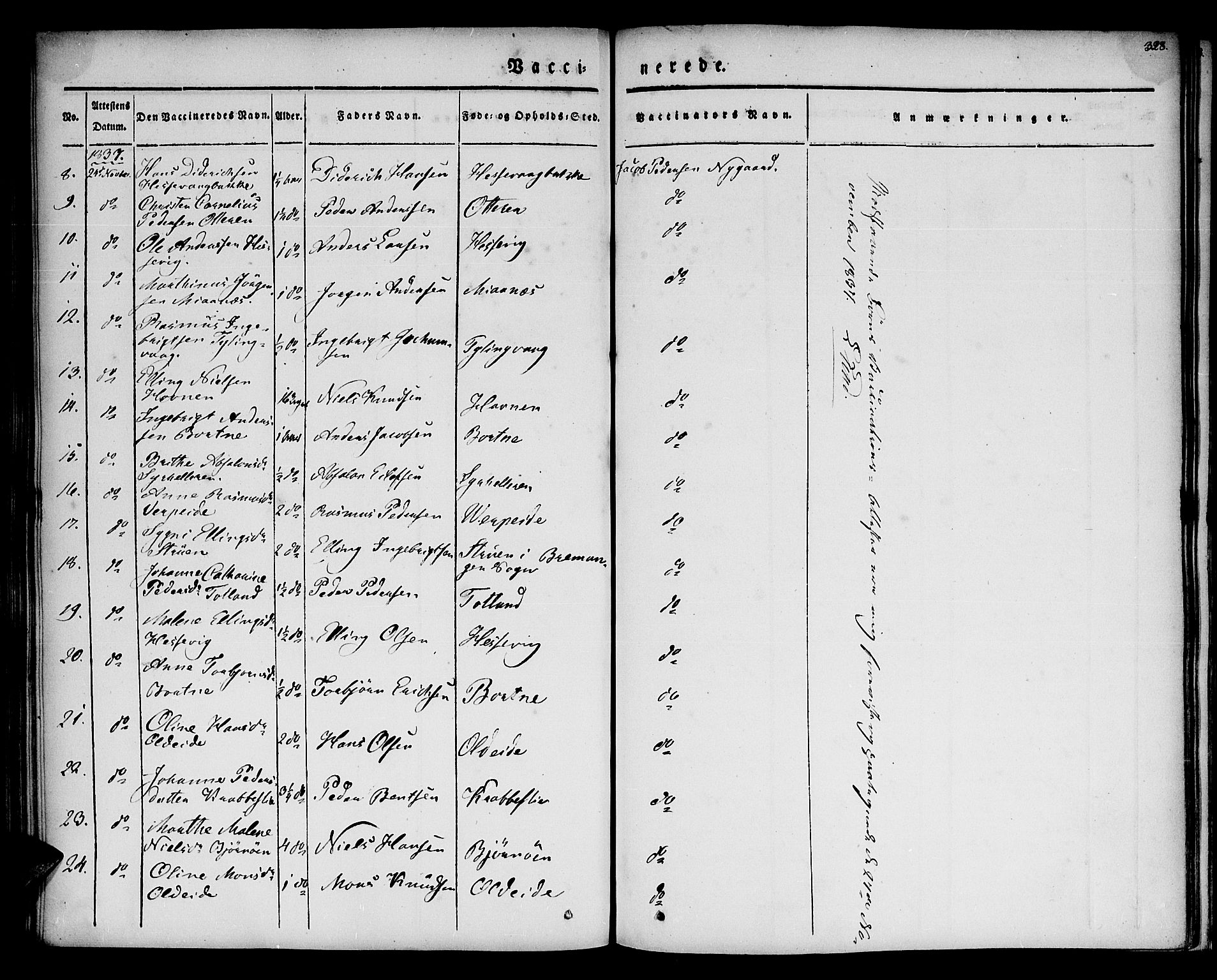 Davik sokneprestembete, AV/SAB-A-79701/H/Haa/Haaa/L0004: Parish register (official) no. A 4, 1830-1849, p. 328