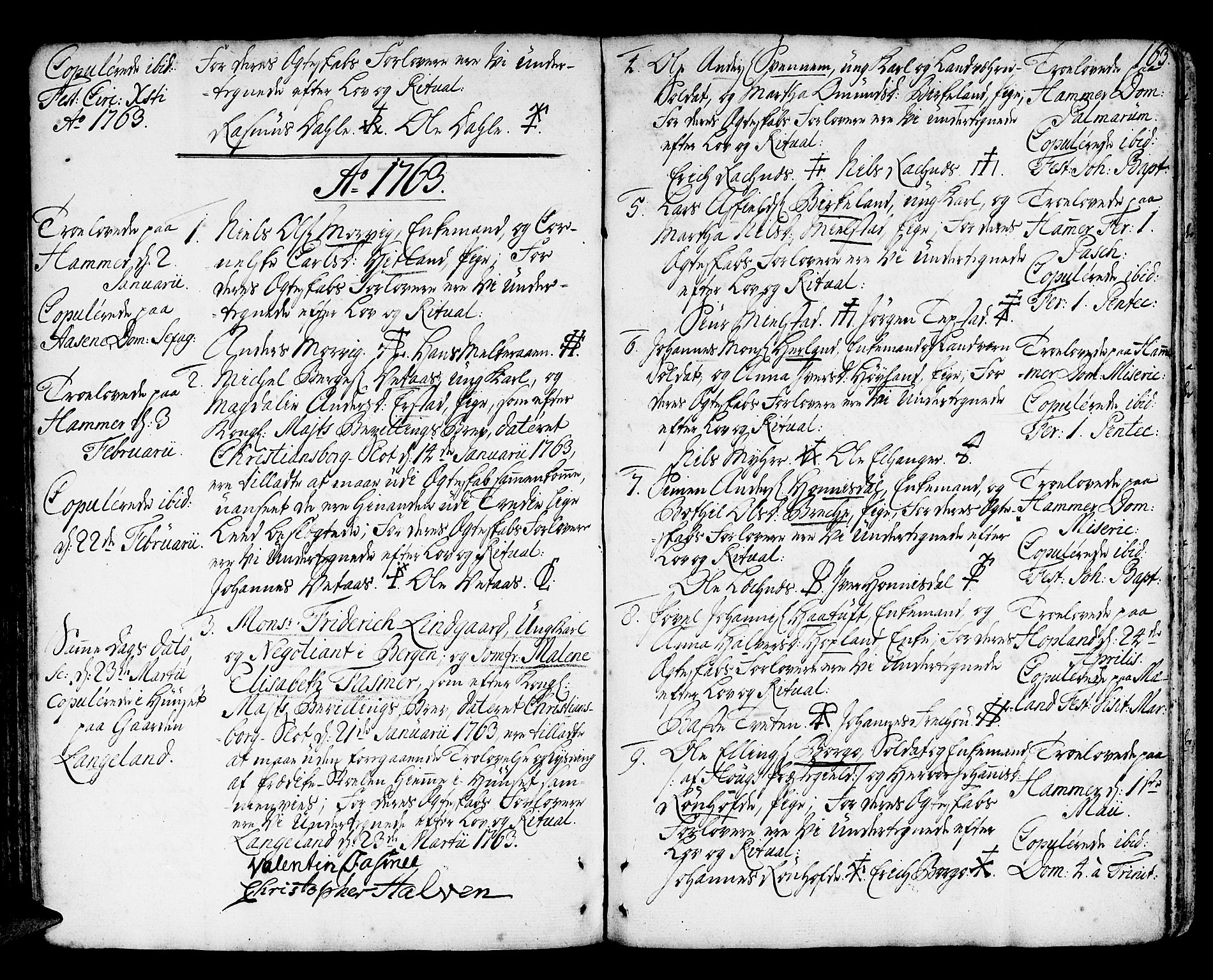 Hamre sokneprestembete, AV/SAB-A-75501/H/Ha/Haa/Haaa/L0007: Parish register (official) no. A 7, 1762-1777, p. 163