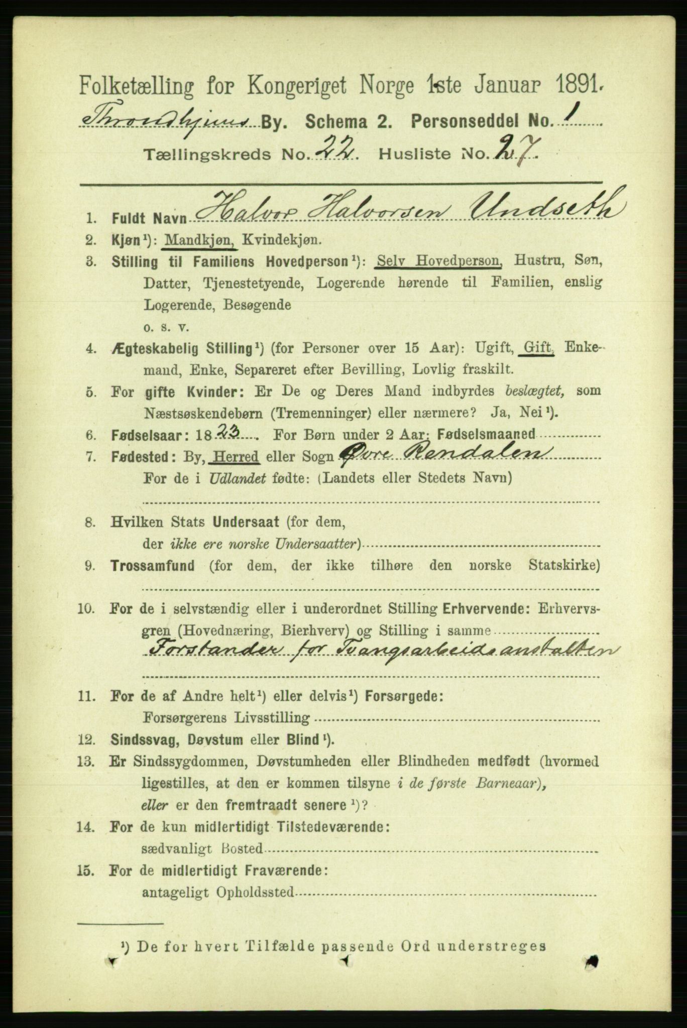 RA, 1891 census for 1601 Trondheim, 1891, p. 16834