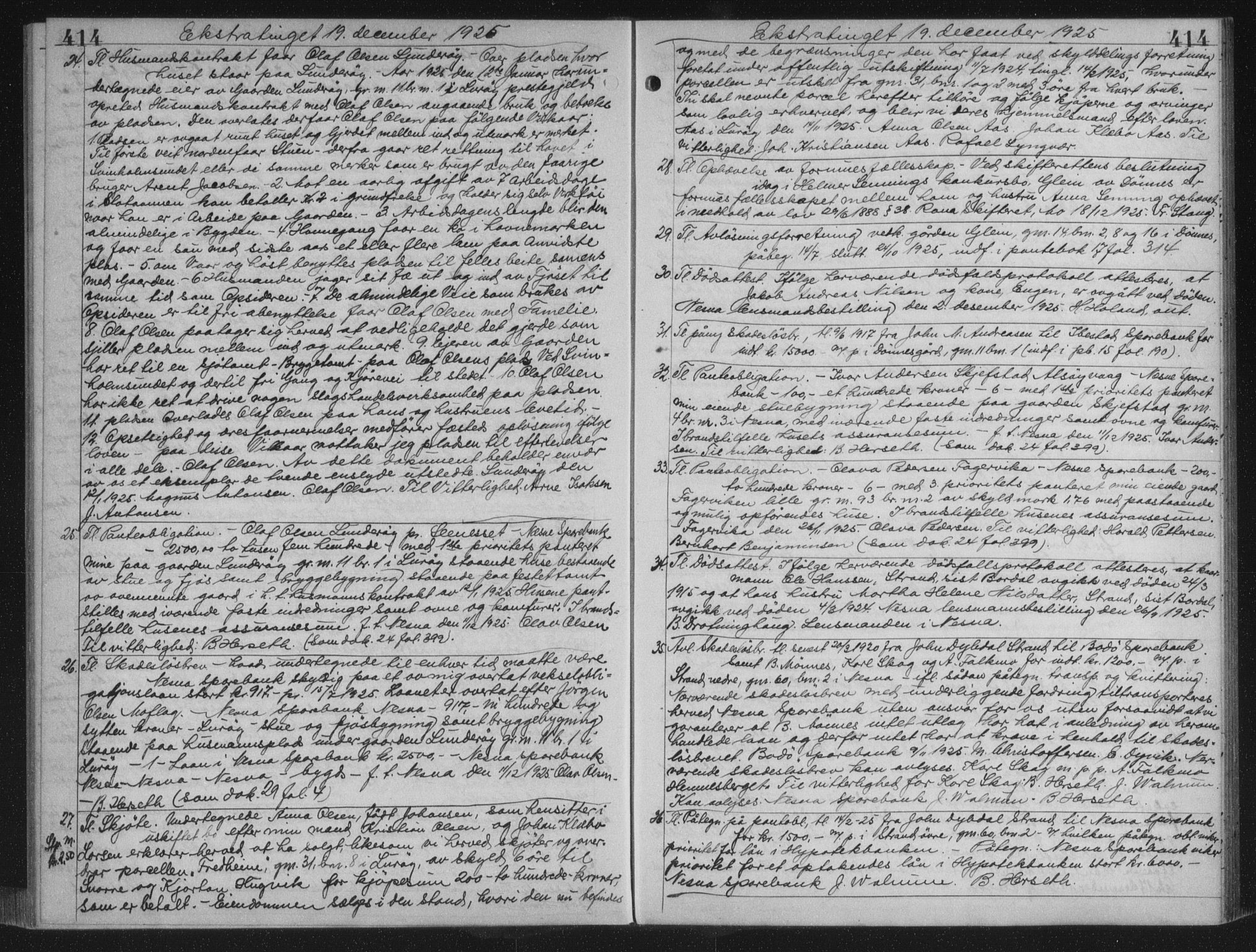 Rana sorenskriveri , AV/SAT-A-1108/1/2/2C/L0018: Mortgage book no. 18, 1923-1928, p. 414, Deed date: 19.12.1925