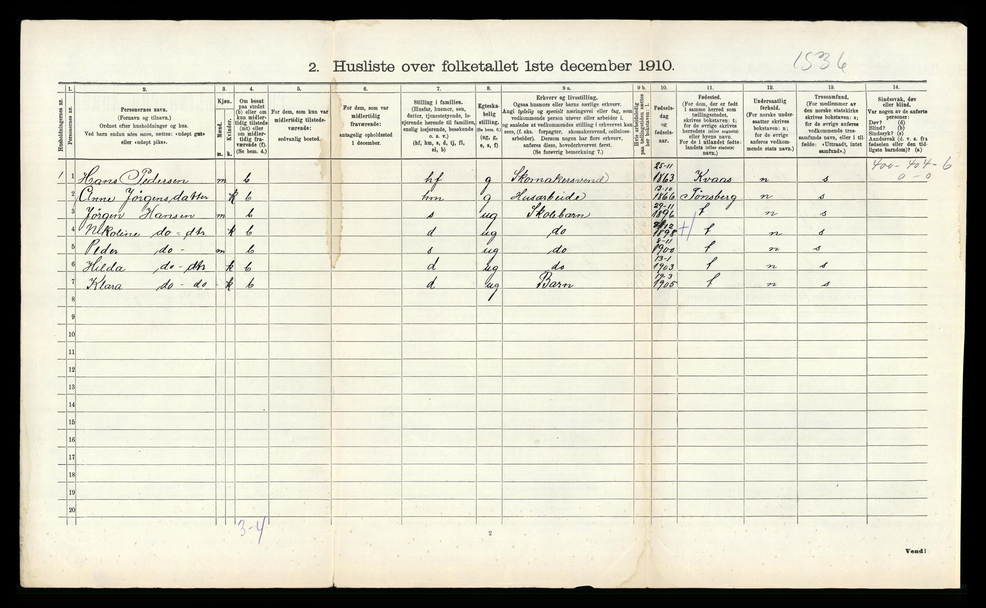 RA, 1910 census for Øyestad, 1910, p. 581