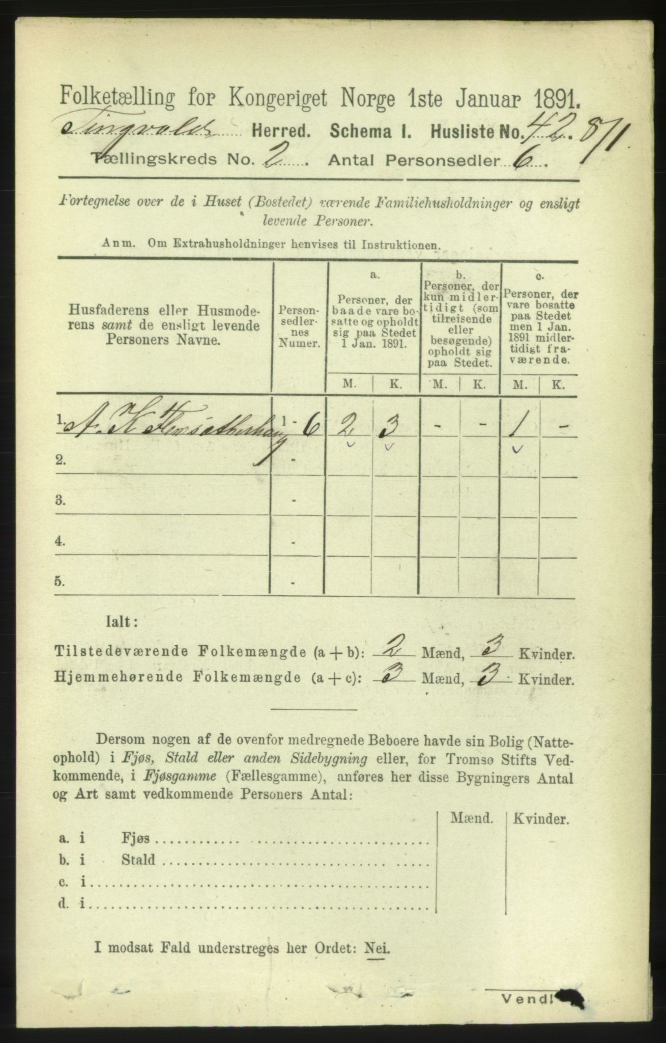 RA, 1891 census for 1560 Tingvoll, 1891, p. 564