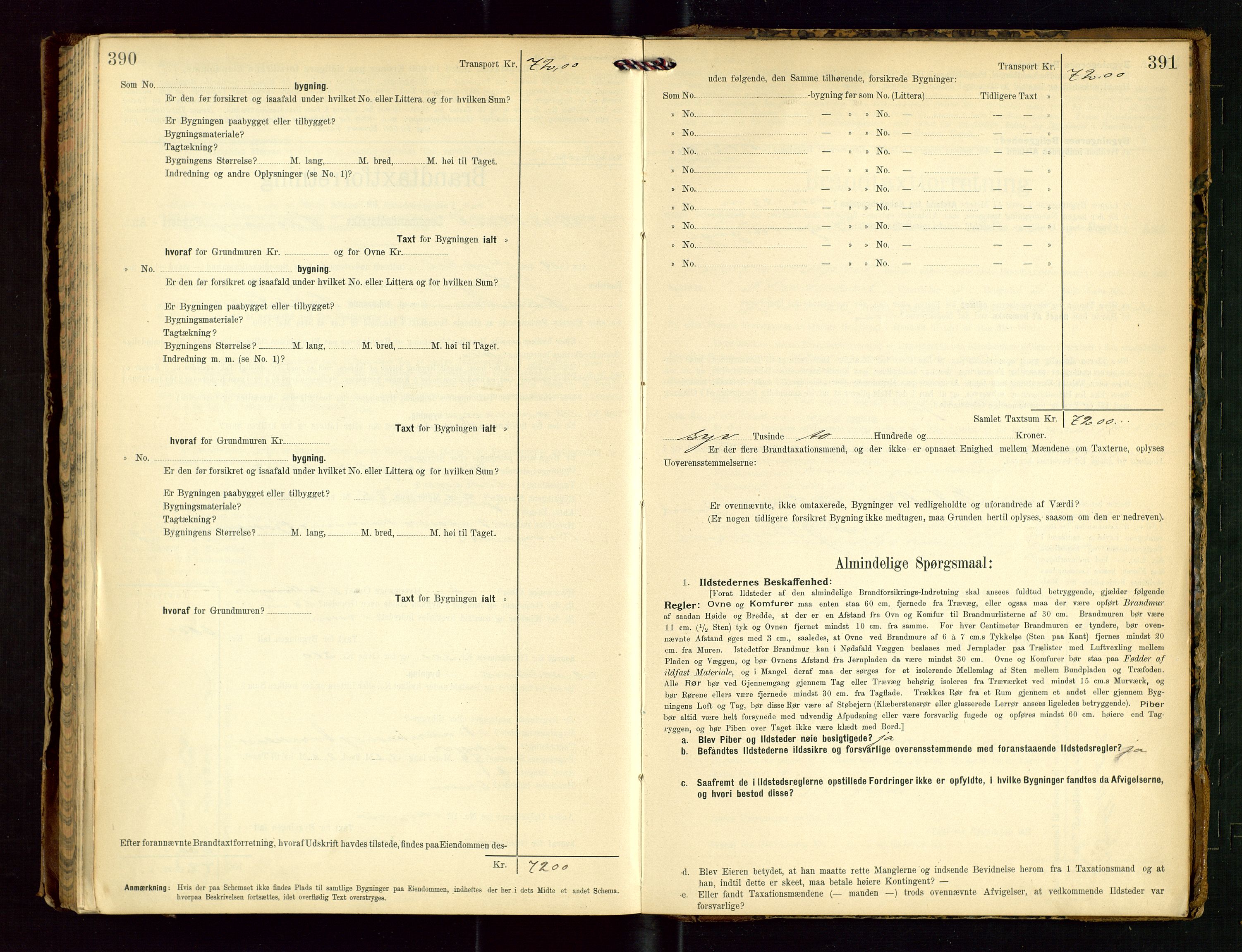 Torvestad lensmannskontor, SAST/A-100307/1/Gob/L0003: "Brandtaxationsprotokol for Torvestad Lensmannsdistrikt", 1905-1909, p. 390-391