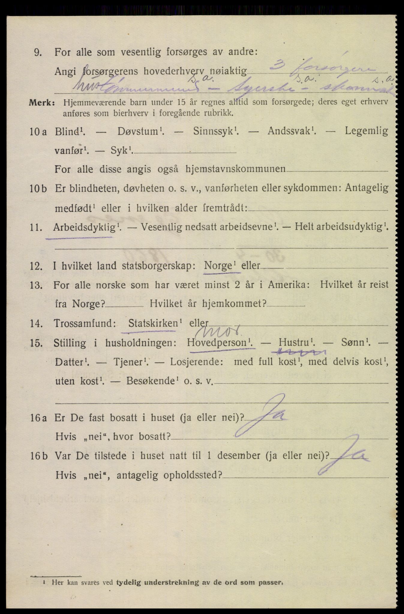 SAK, 1920 census for Flekkefjord, 1920, p. 3255
