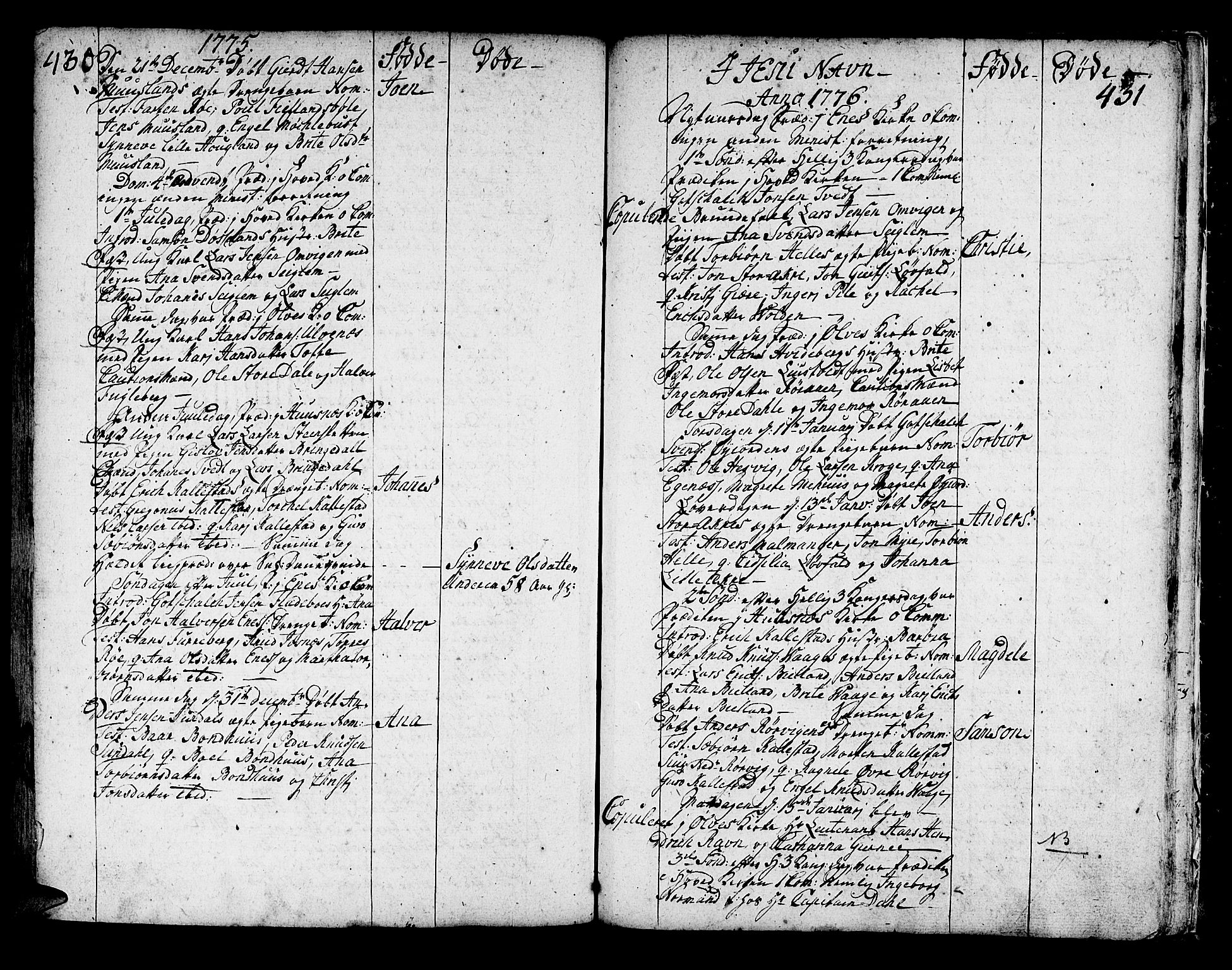 Kvinnherad sokneprestembete, SAB/A-76401/H/Haa: Parish register (official) no. A 3, 1754-1777, p. 430-431