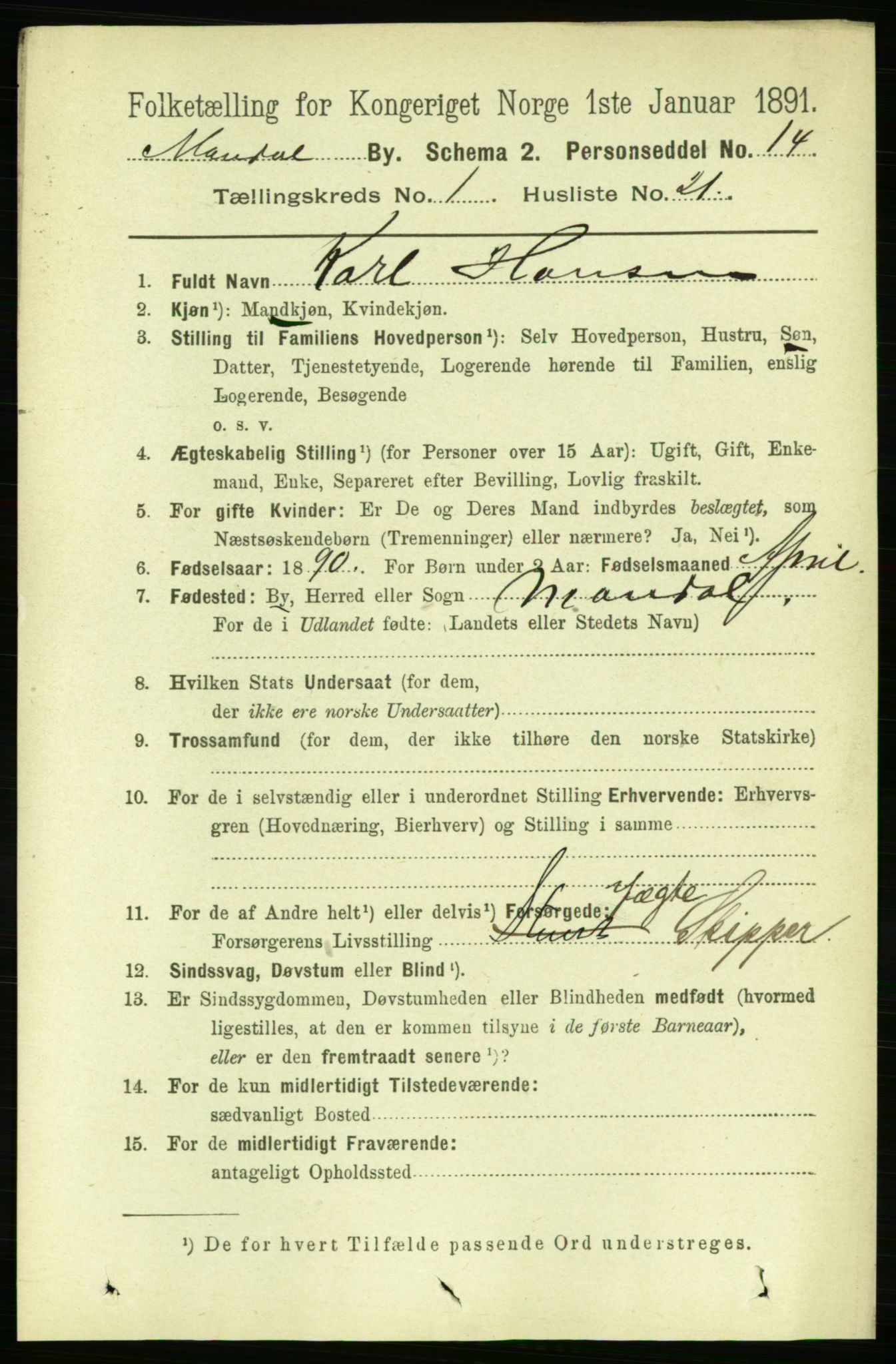 RA, 1891 census for 1002 Mandal, 1891, p. 1501