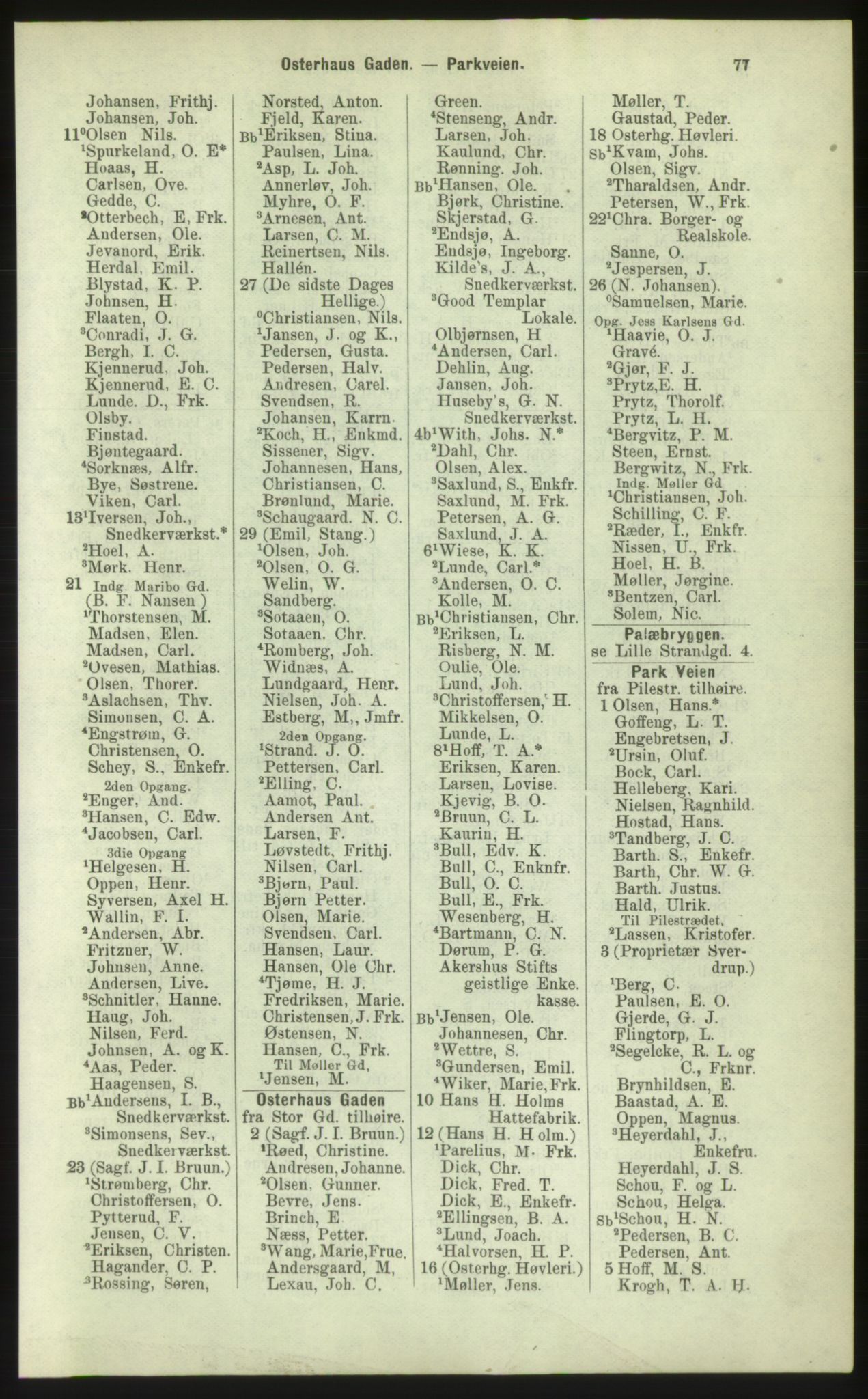 Kristiania/Oslo adressebok, PUBL/-, 1884, p. 77