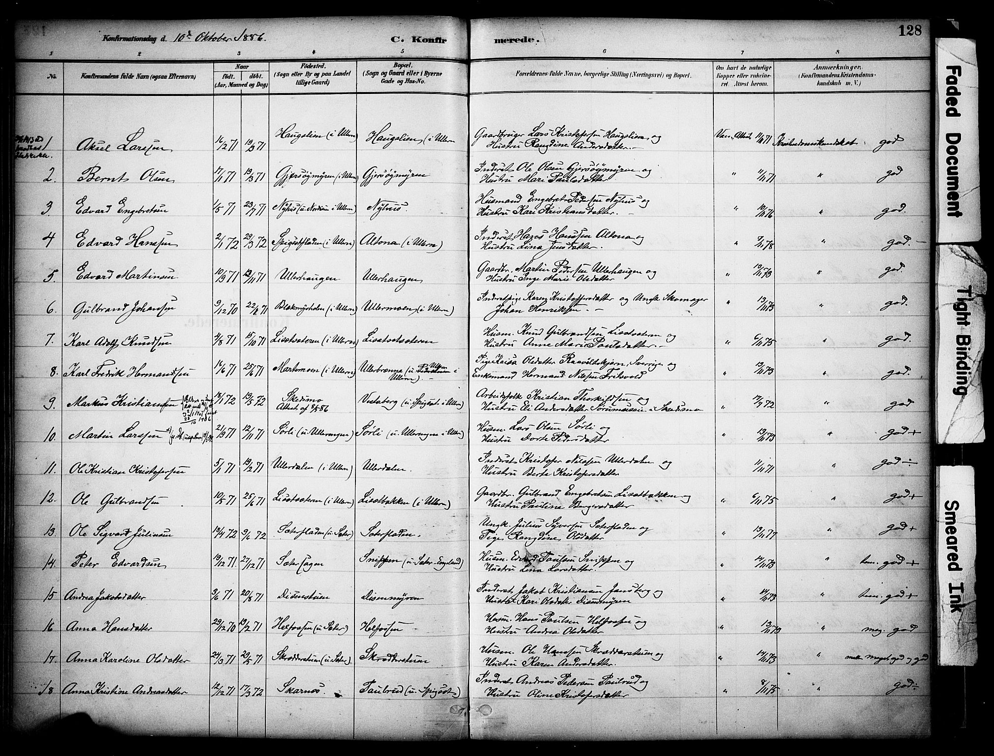 Sør-Odal prestekontor, AV/SAH-PREST-030/H/Ha/Haa/L0008: Parish register (official) no. 8, 1886-1922, p. 128