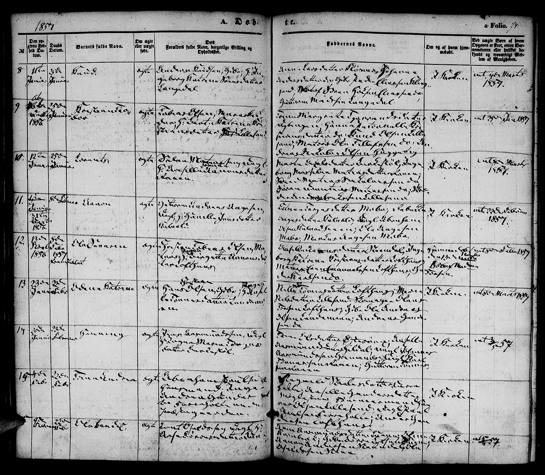 Vestre Moland sokneprestkontor, AV/SAK-1111-0046/F/Fa/Fab/L0006: Parish register (official) no. A 6, 1850-1858, p. 74