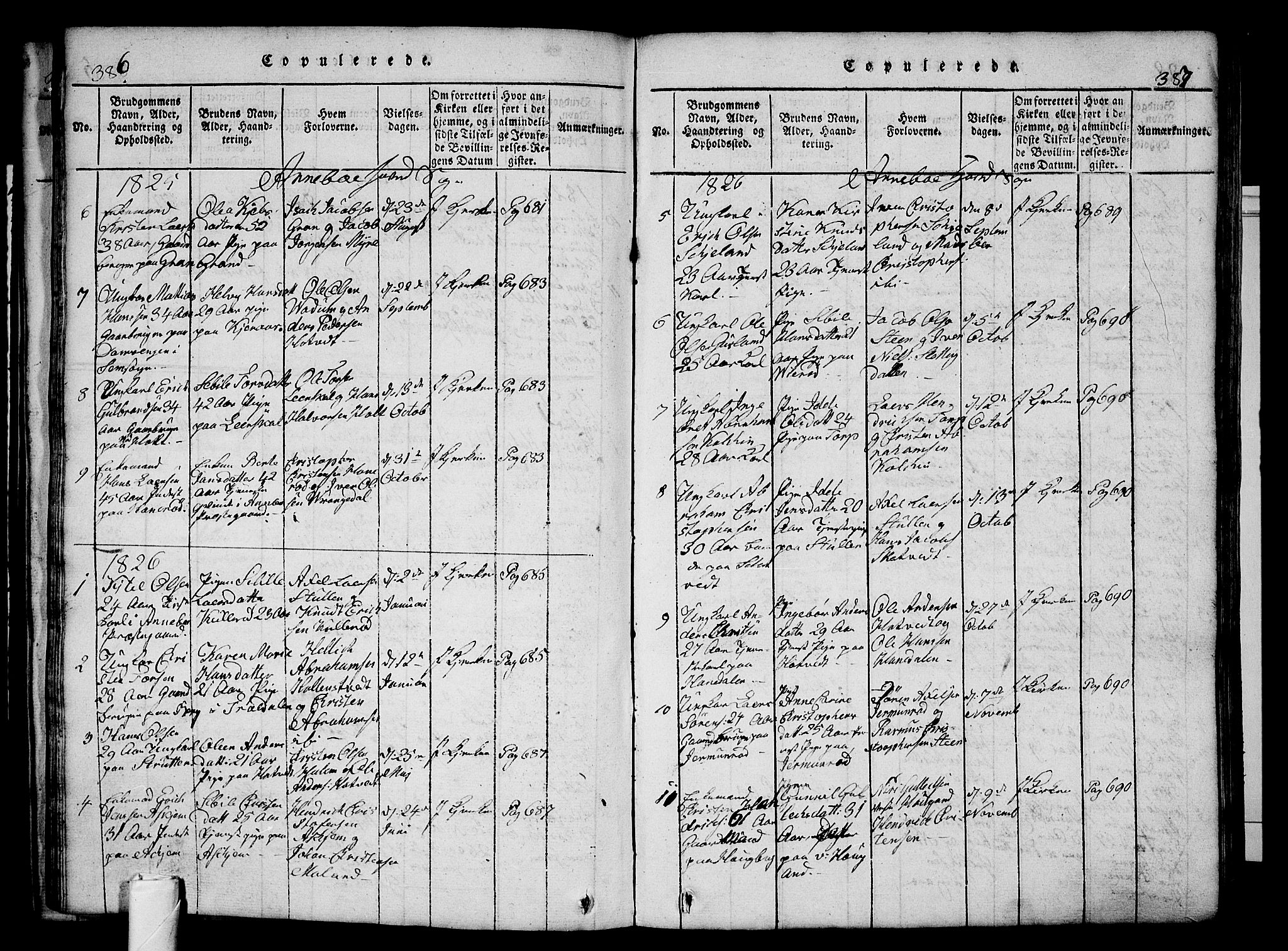 Andebu kirkebøker, AV/SAKO-A-336/G/Ga/L0002: Parish register (copy) no. I 2 /1, 1823-1832, p. 386-387