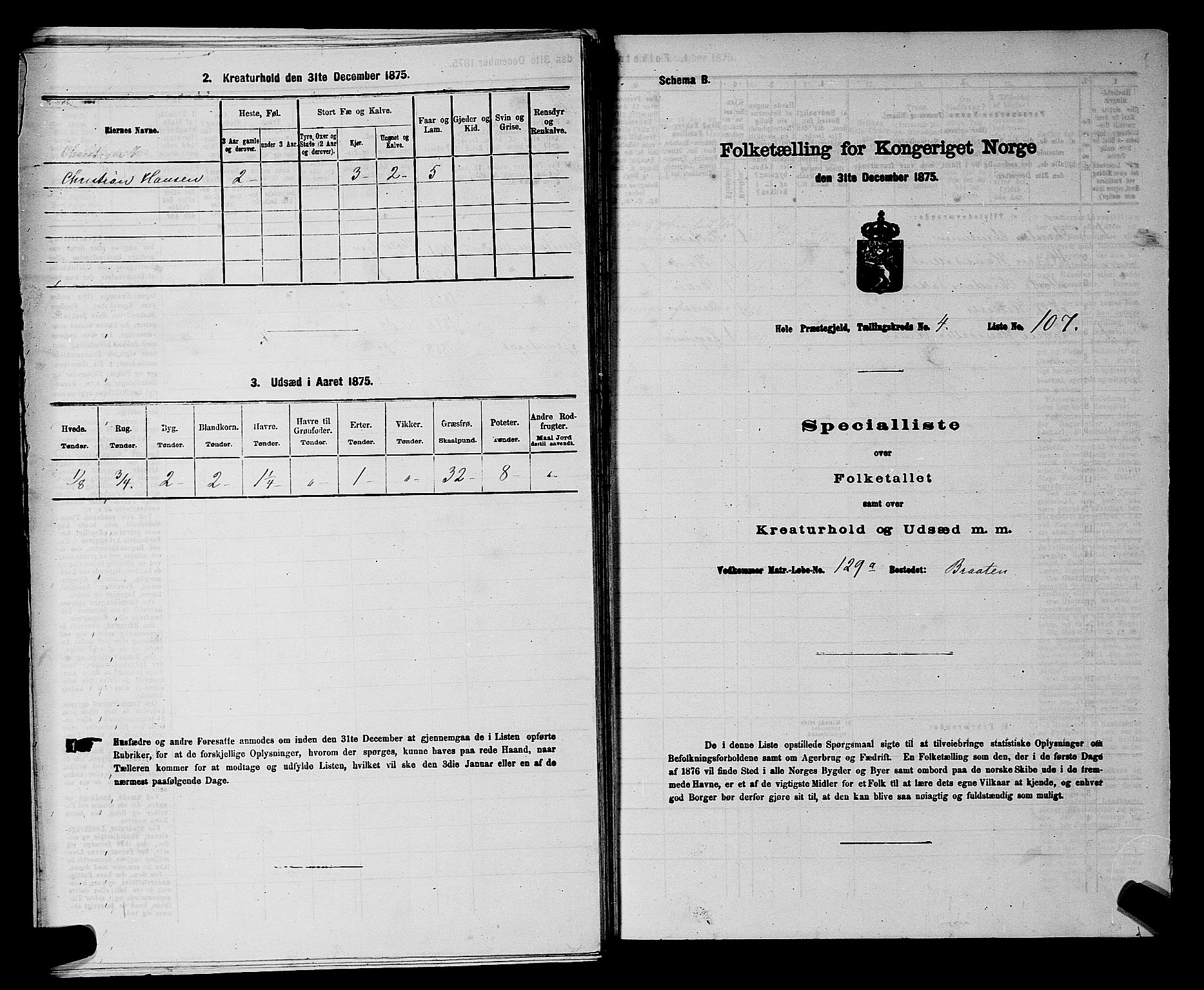 SAKO, 1875 census for 0612P Hole, 1875, p. 850