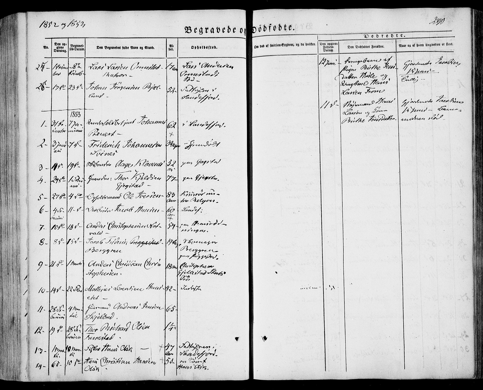 Sandar kirkebøker, SAKO/A-243/F/Fa/L0006: Parish register (official) no. 6, 1847-1860, p. 290