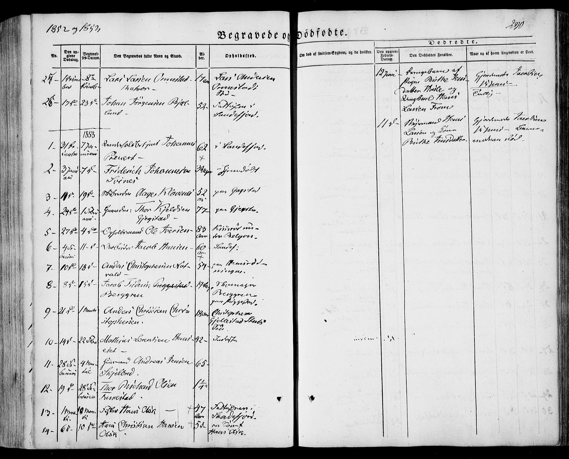 Sandar kirkebøker, AV/SAKO-A-243/F/Fa/L0006: Parish register (official) no. 6, 1847-1860, p. 290