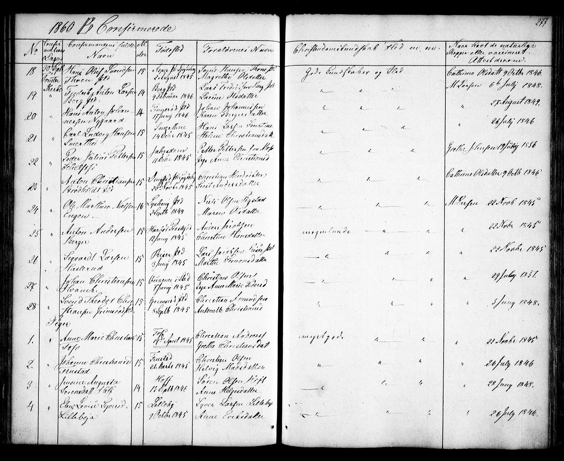 Hobøl prestekontor Kirkebøker, AV/SAO-A-2002/F/Fa/L0003: Parish register (official) no. I 3, 1842-1864, p. 277