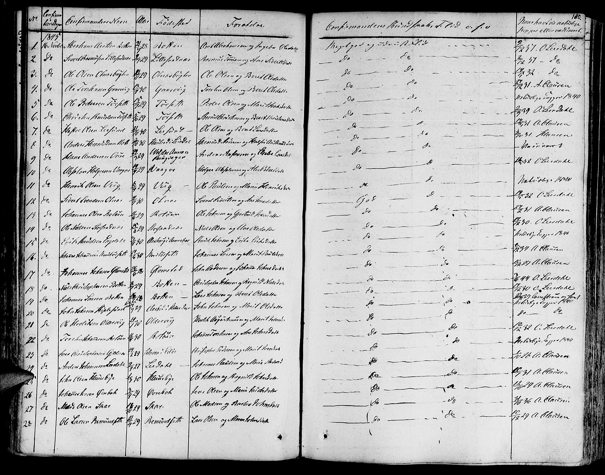 Ministerialprotokoller, klokkerbøker og fødselsregistre - Møre og Romsdal, AV/SAT-A-1454/578/L0904: Parish register (official) no. 578A03, 1836-1858, p. 180