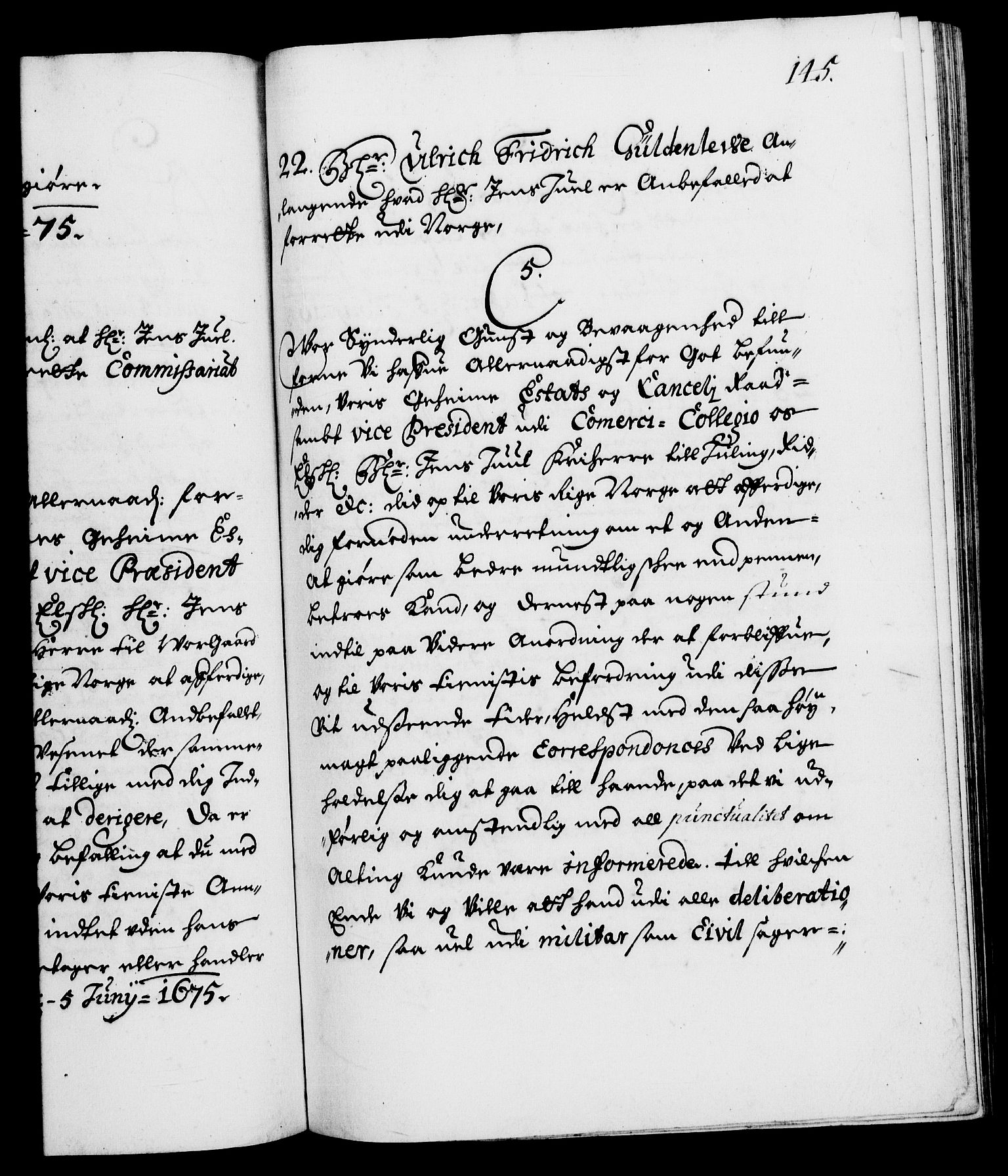 Danske Kanselli 1572-1799, AV/RA-EA-3023/F/Fc/Fca/Fcab/L0012: Norske tegnelser (mikrofilm), 1670-1683, p. 145a