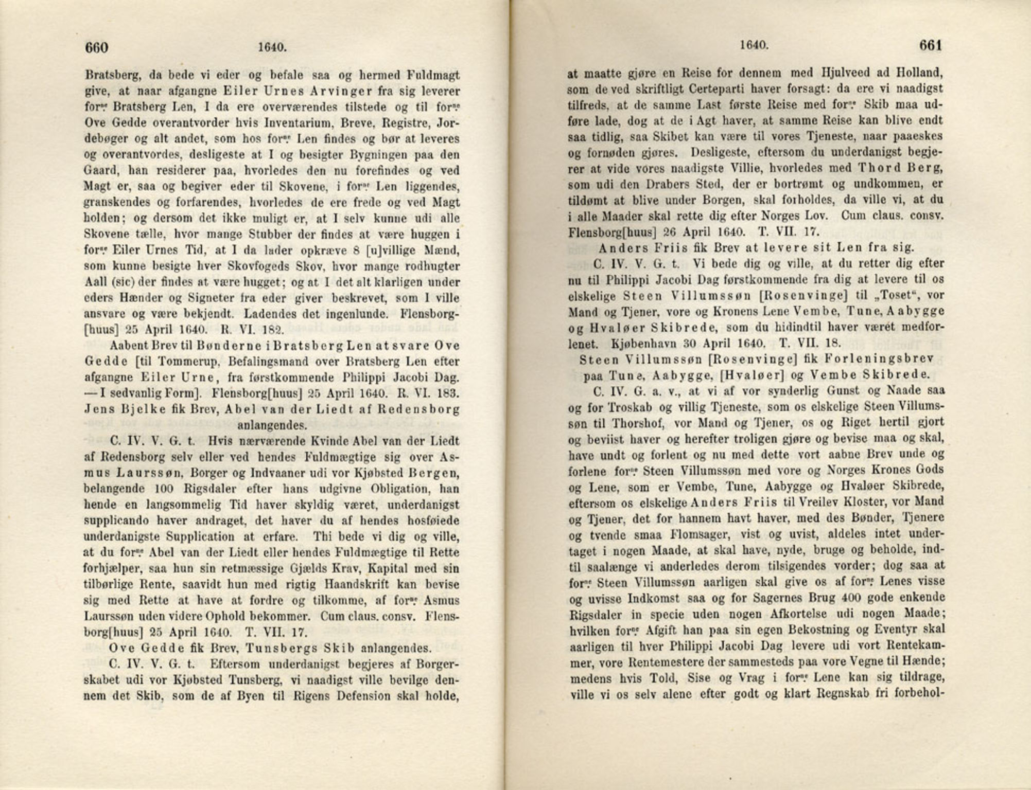 Publikasjoner utgitt av Det Norske Historiske Kildeskriftfond, PUBL/-/-/-: Norske Rigs-Registranter, bind 7, 1635-1640, p. 660-661