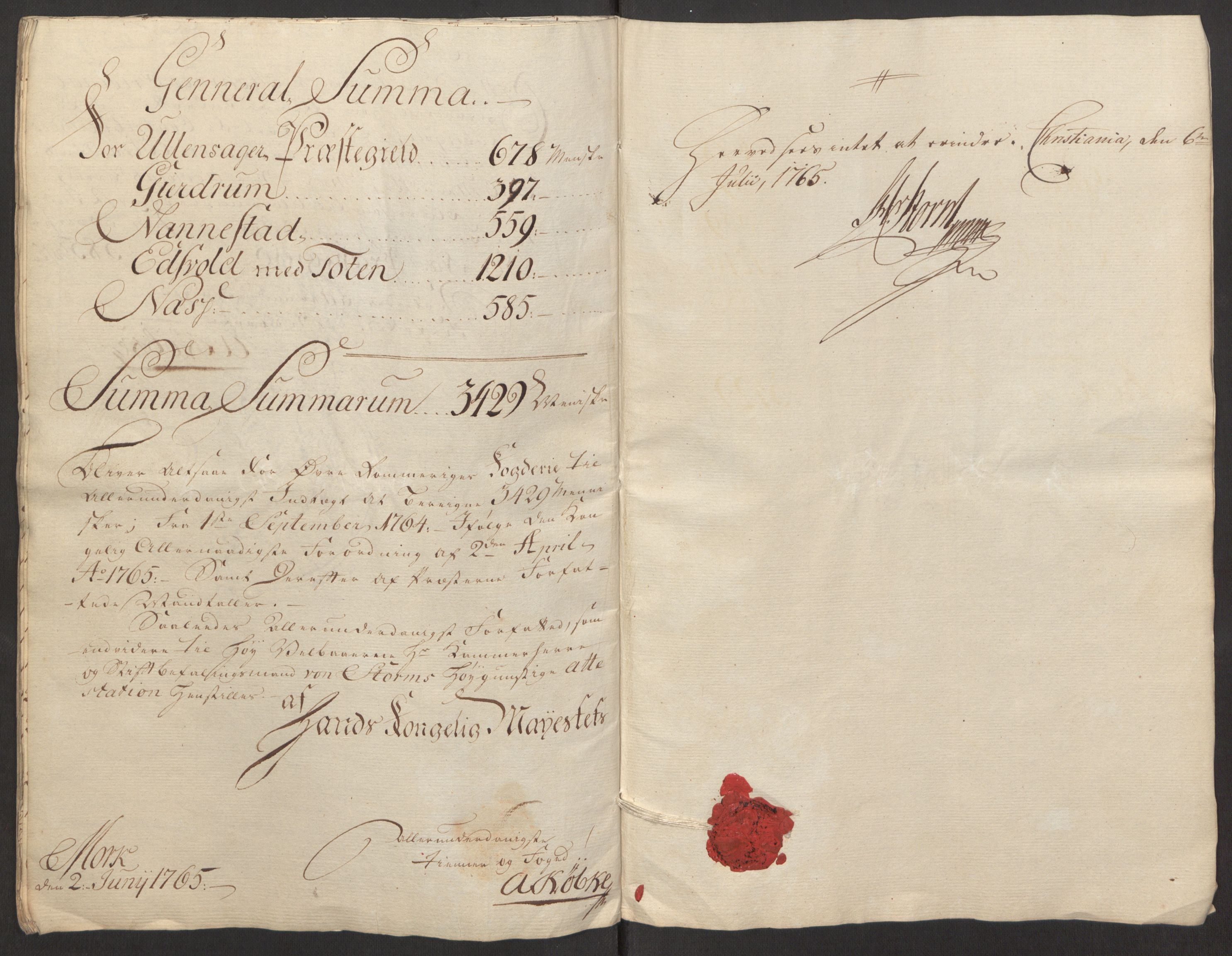 Rentekammeret inntil 1814, Reviderte regnskaper, Fogderegnskap, AV/RA-EA-4092/R12/L0803: Ekstraskatten Øvre Romerike, 1763-1764, p. 218